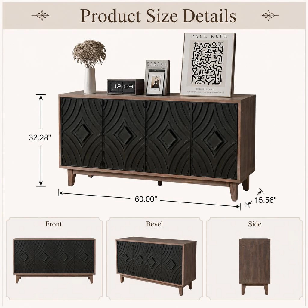GOODSILO 60" Freestanding Floor Storage Cabinet