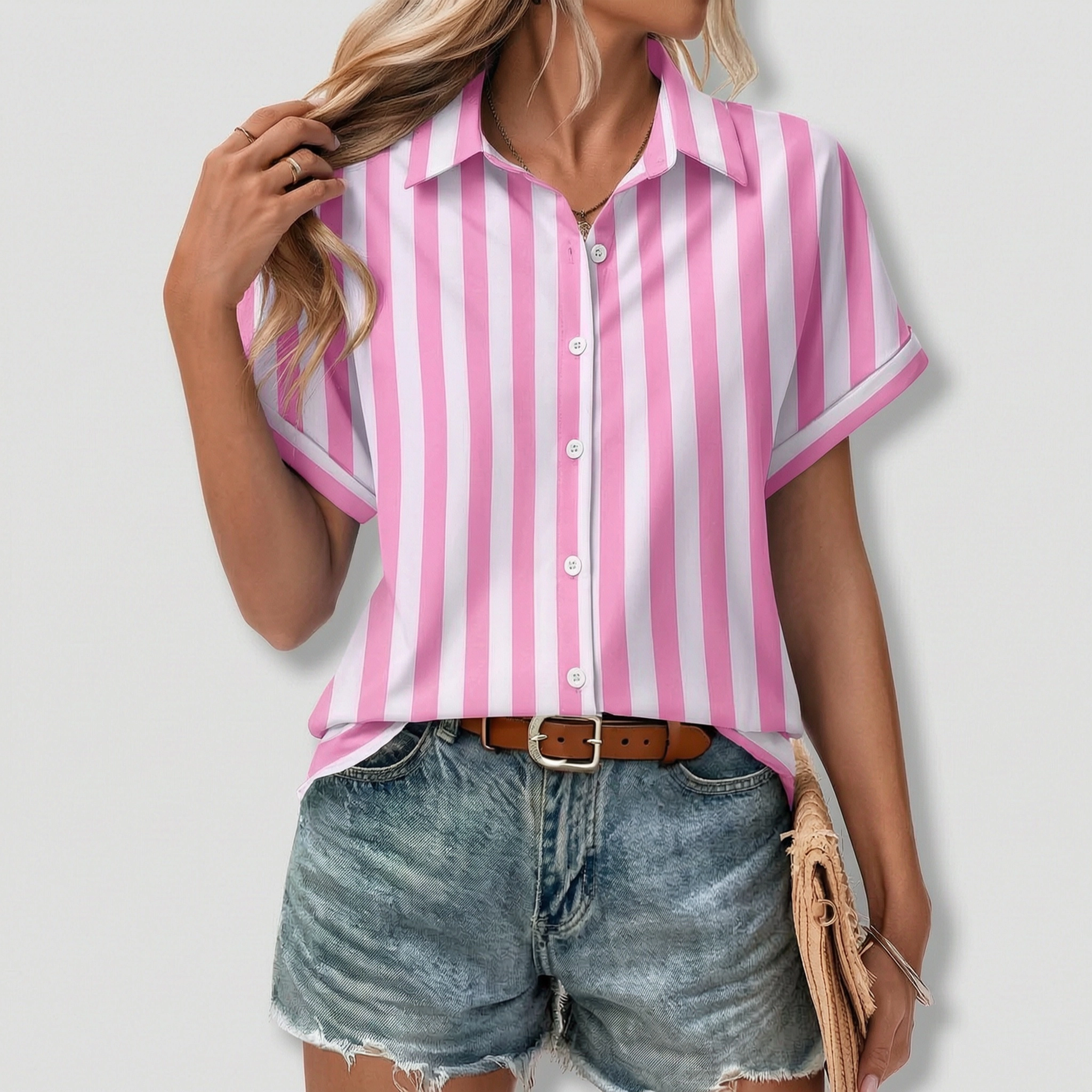 Zeagoo Short Sleeve Blouses for Women Summer Tops Collared Button Down Shirts Office Work Clothing