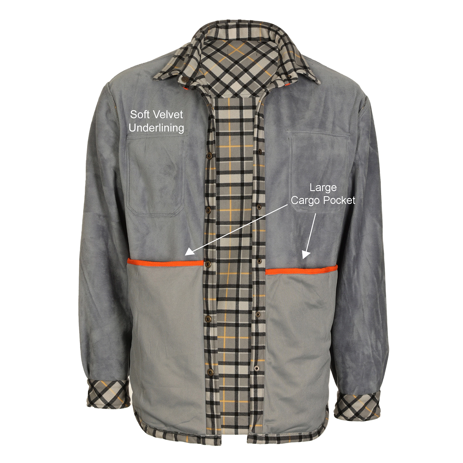 Gioberti Men's Checkered Flannel Jacket With Sherpa Underlining