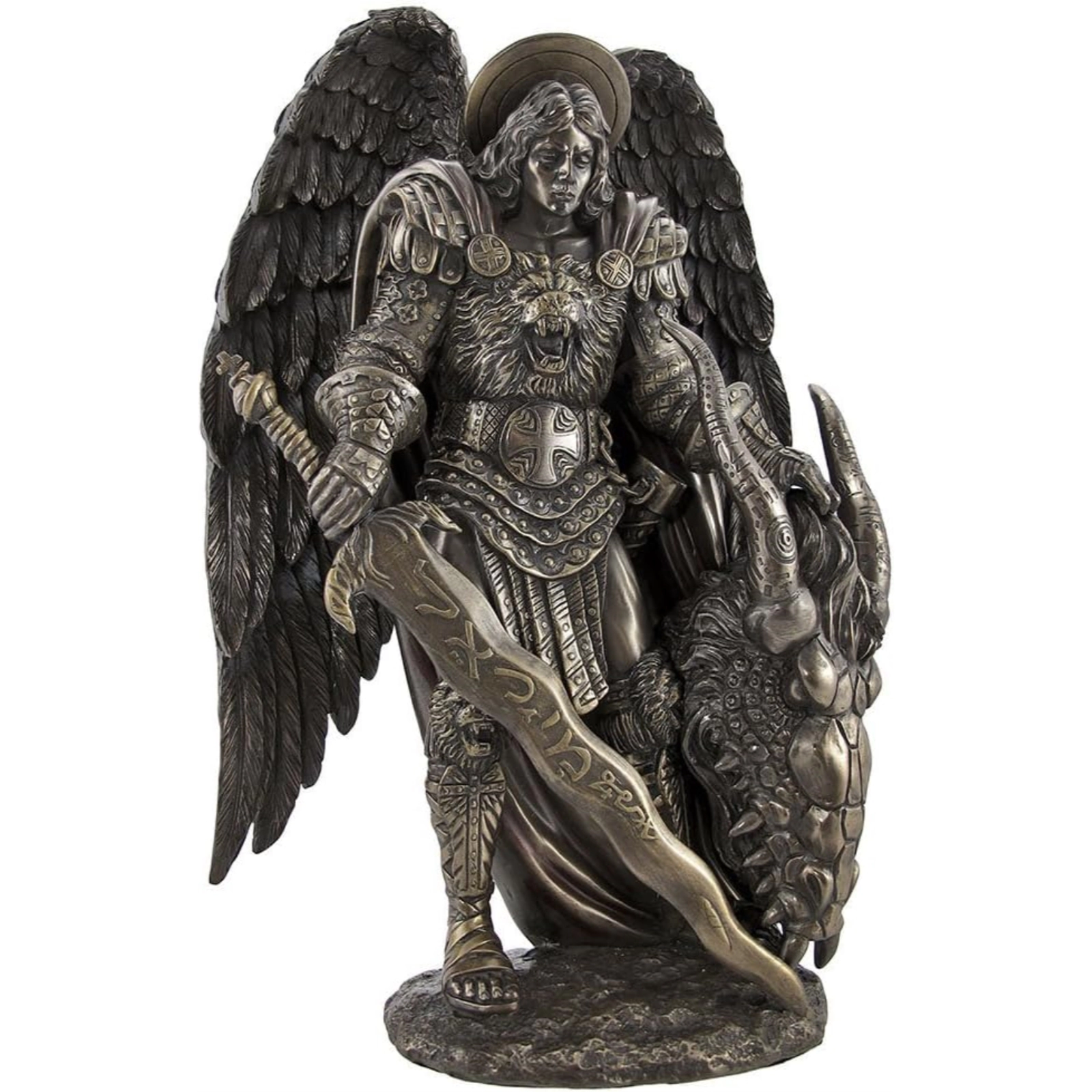 Pacific Giftware Saint Michael and The Dragon Archangel Statue Saint Figurine 10.75 inch