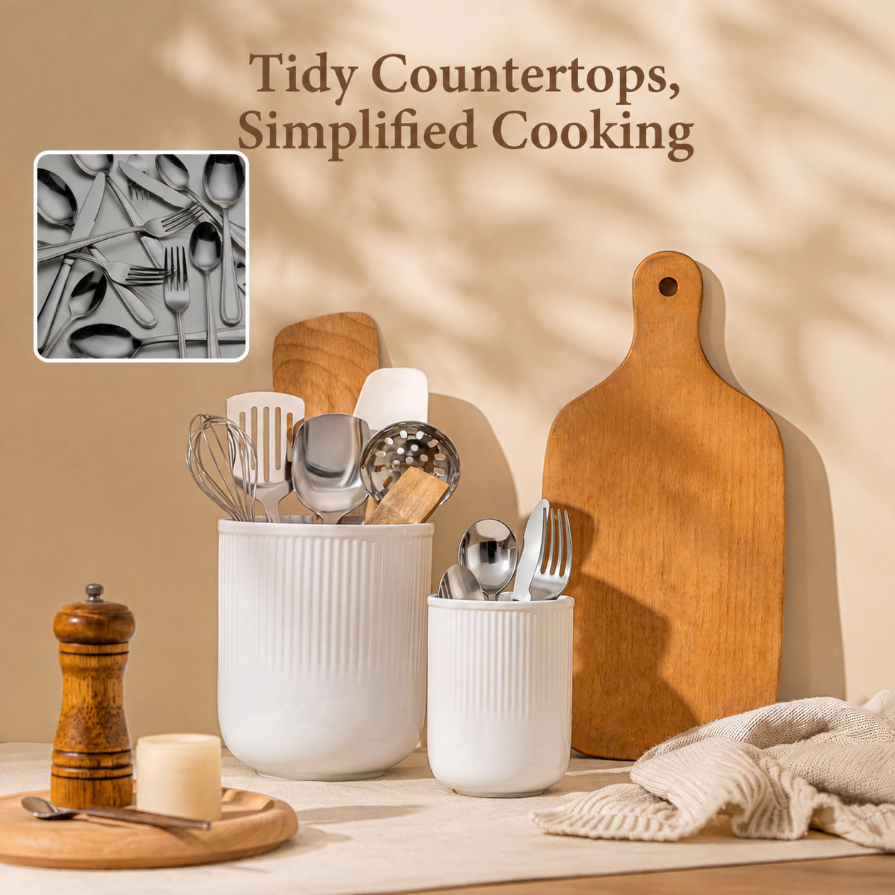 WZK Set of 2 Ceramic Kitchen Utensil Holder