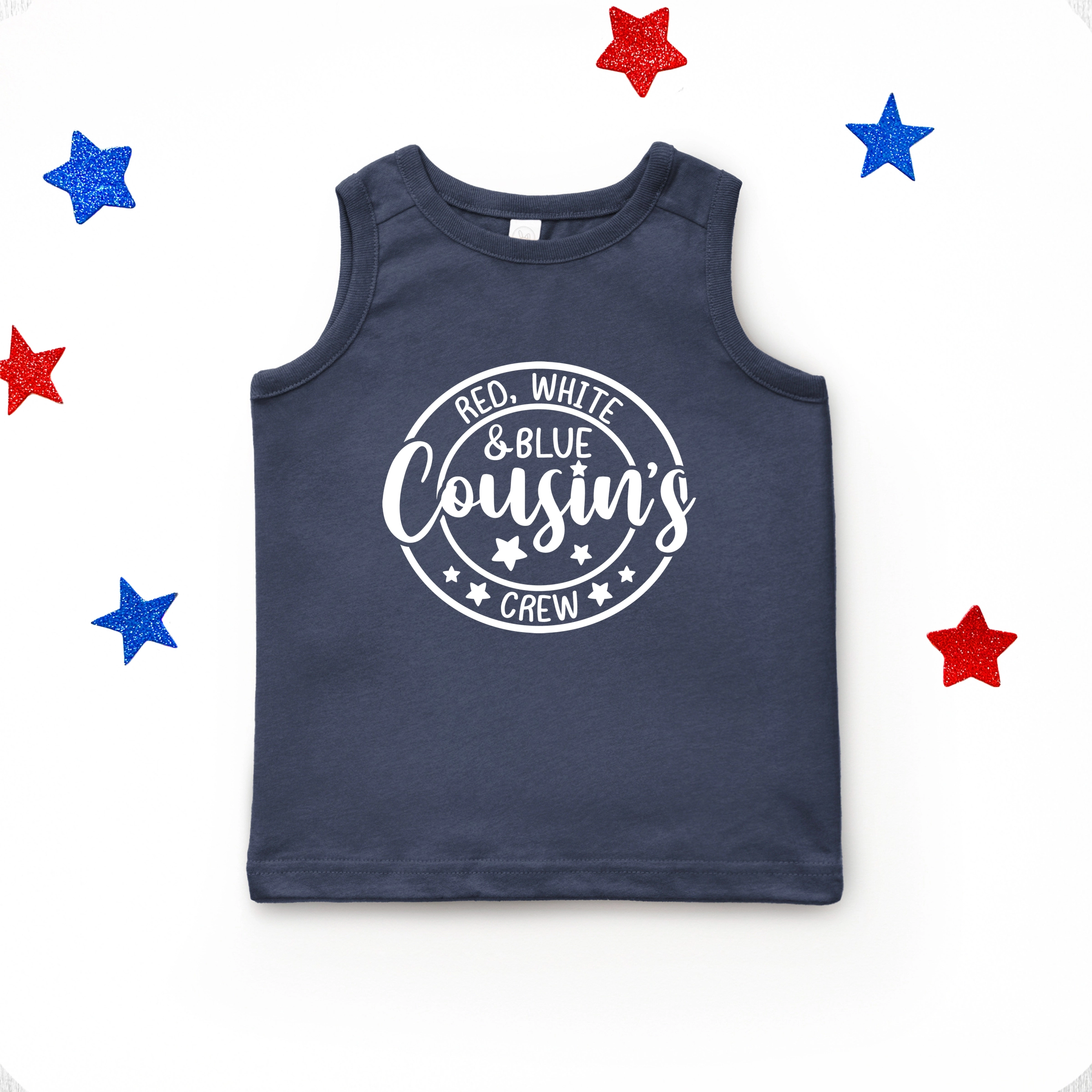 The Juniper Shop - Red White And Blue Cousin's Crew Toddler Graphic Tank