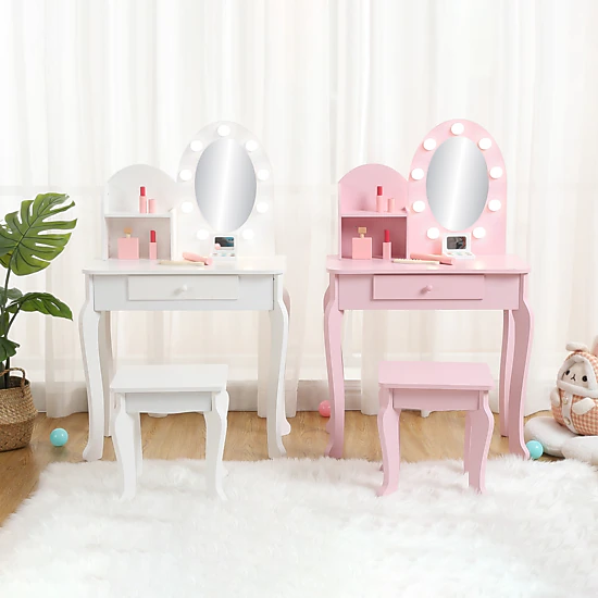 BebreezChic Kids Princess Vanity Set,Little Girl Pretend Play Make Up ...