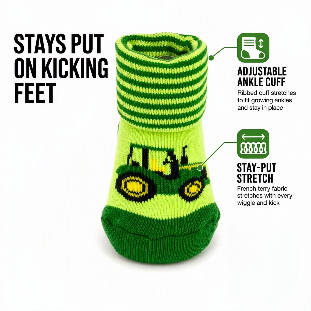 John Deere Baby Boys' Knit Booties