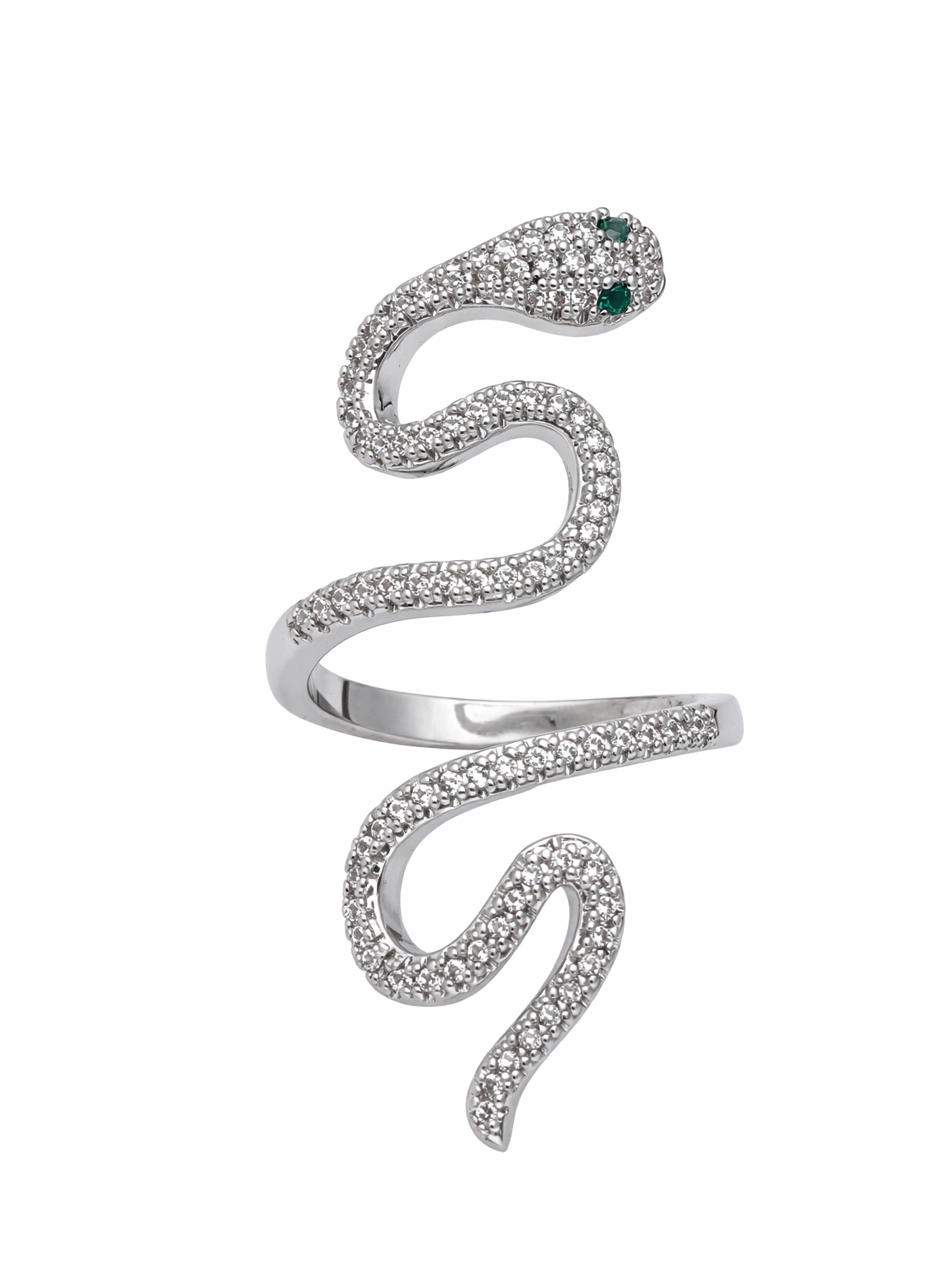 AGP Paris Women's Pave Snake Coiled Ring