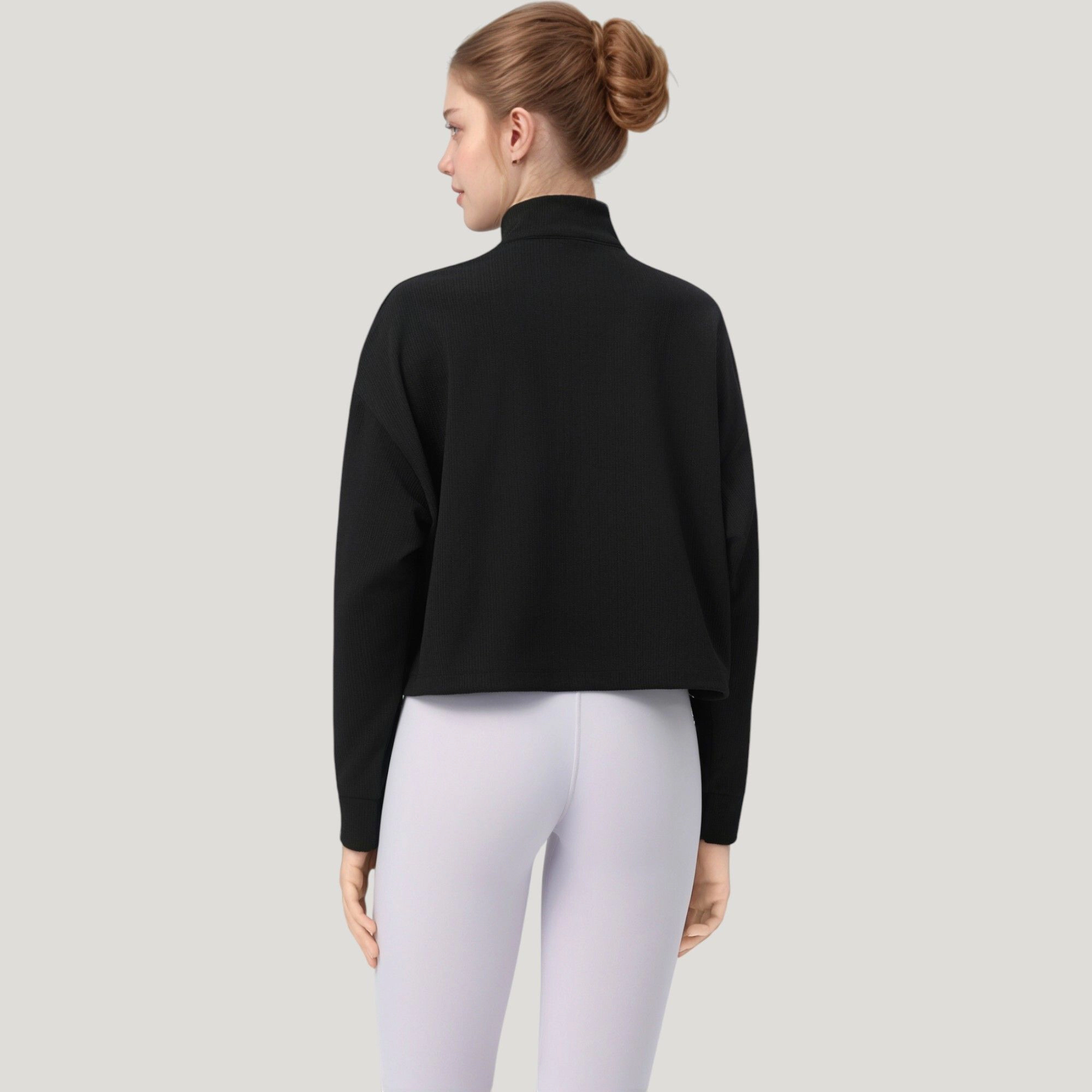 Anna-Kaci Women's Long Sleeve Half-Zip Pullover Top with Mock Neck and Kangaroo Pocket