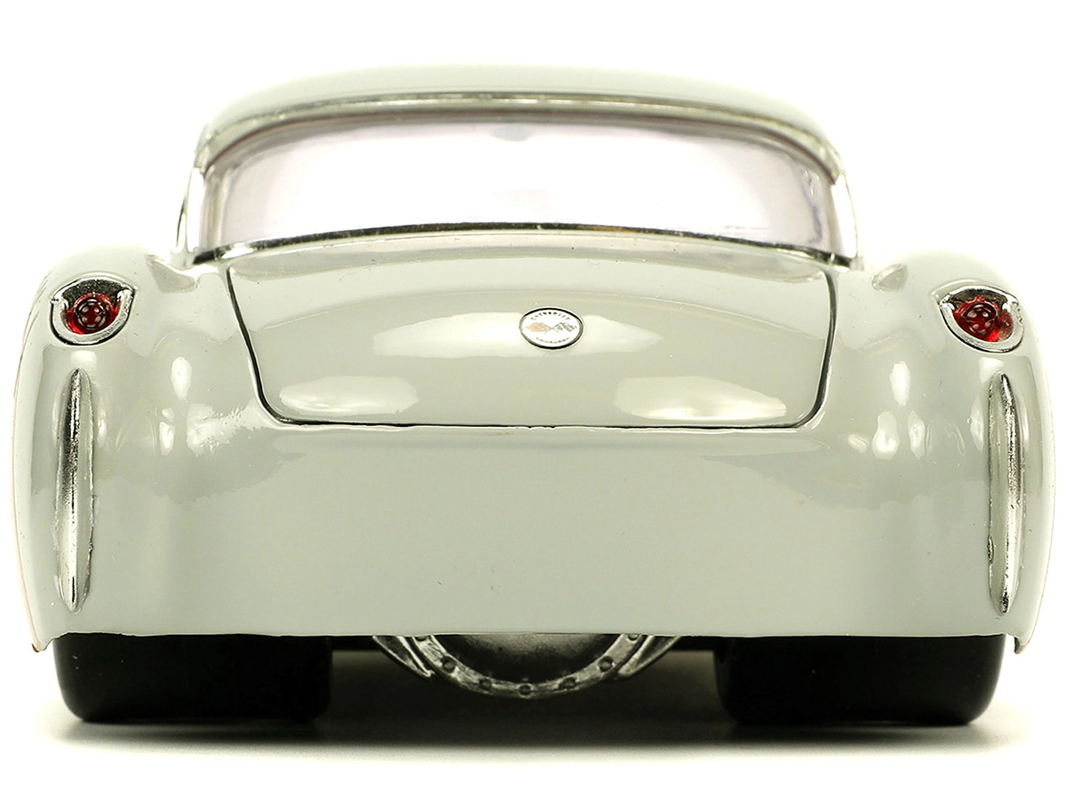 Jada Collectible 1957 Chevrolet Corvette Beige With Pink Interior Bugs Bunny Figure "Looney Tunes" "Hollywood Rides"