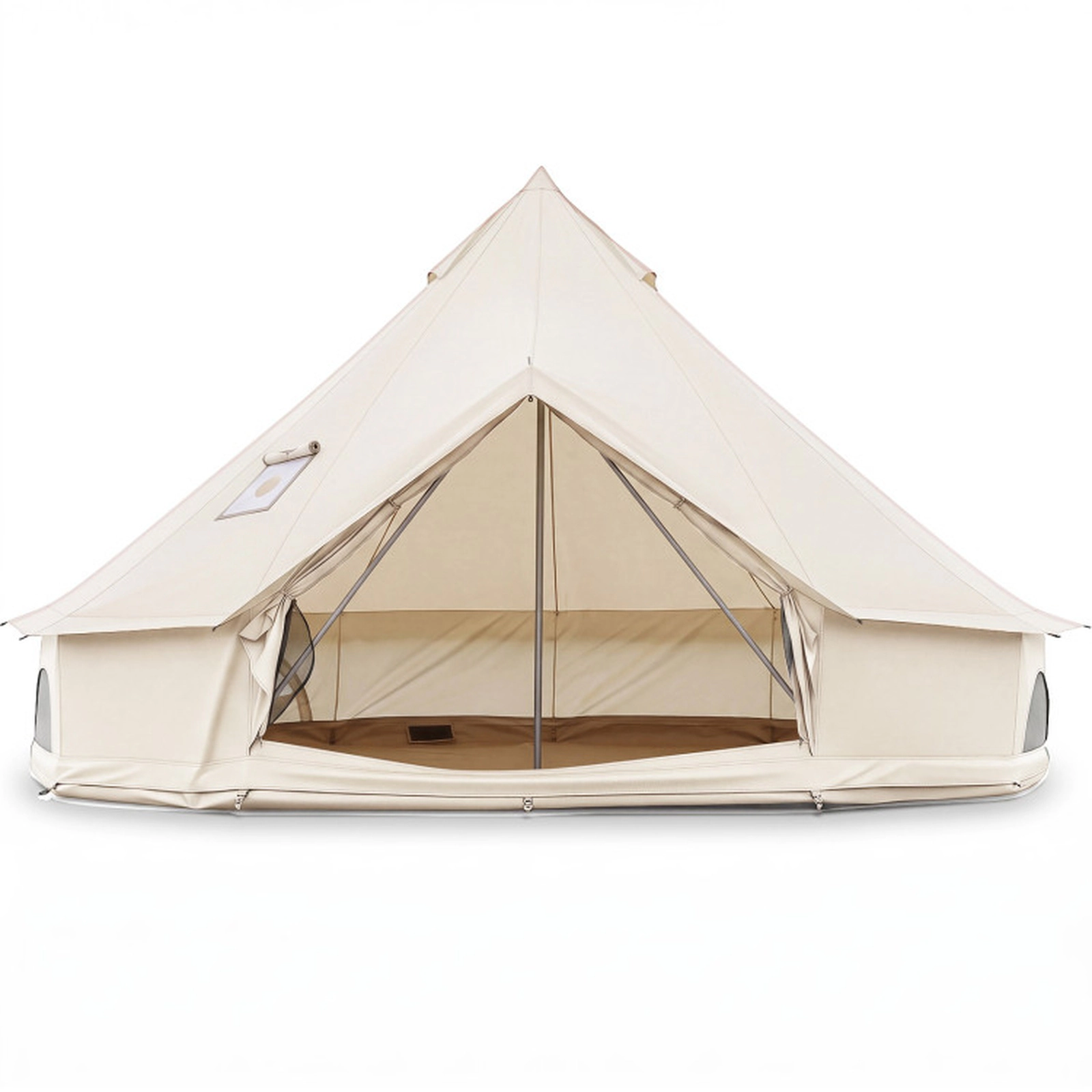 SUGIFT 4 to 6 Person 13.5 x 7.2-ft Waterproof Oxford Bell Tent with Stove Jack Mesh Windows and Doors