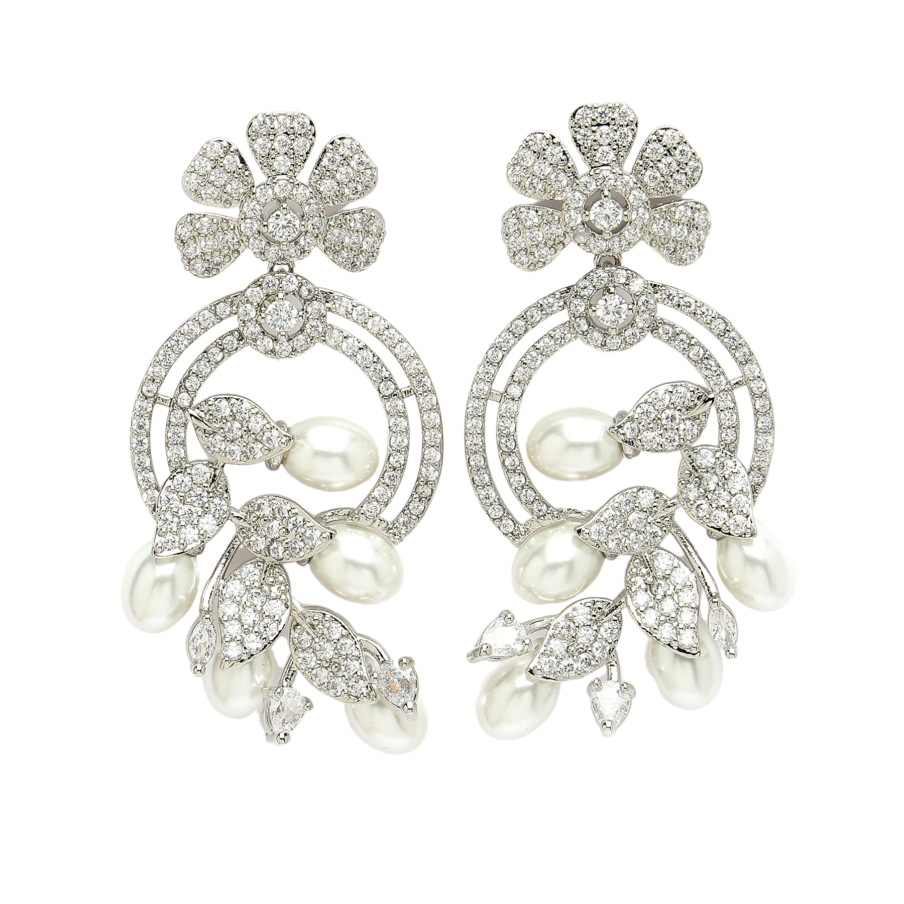 AGP PARIS Womens Diva Collection Fashionable Zirconia Drop Earrings