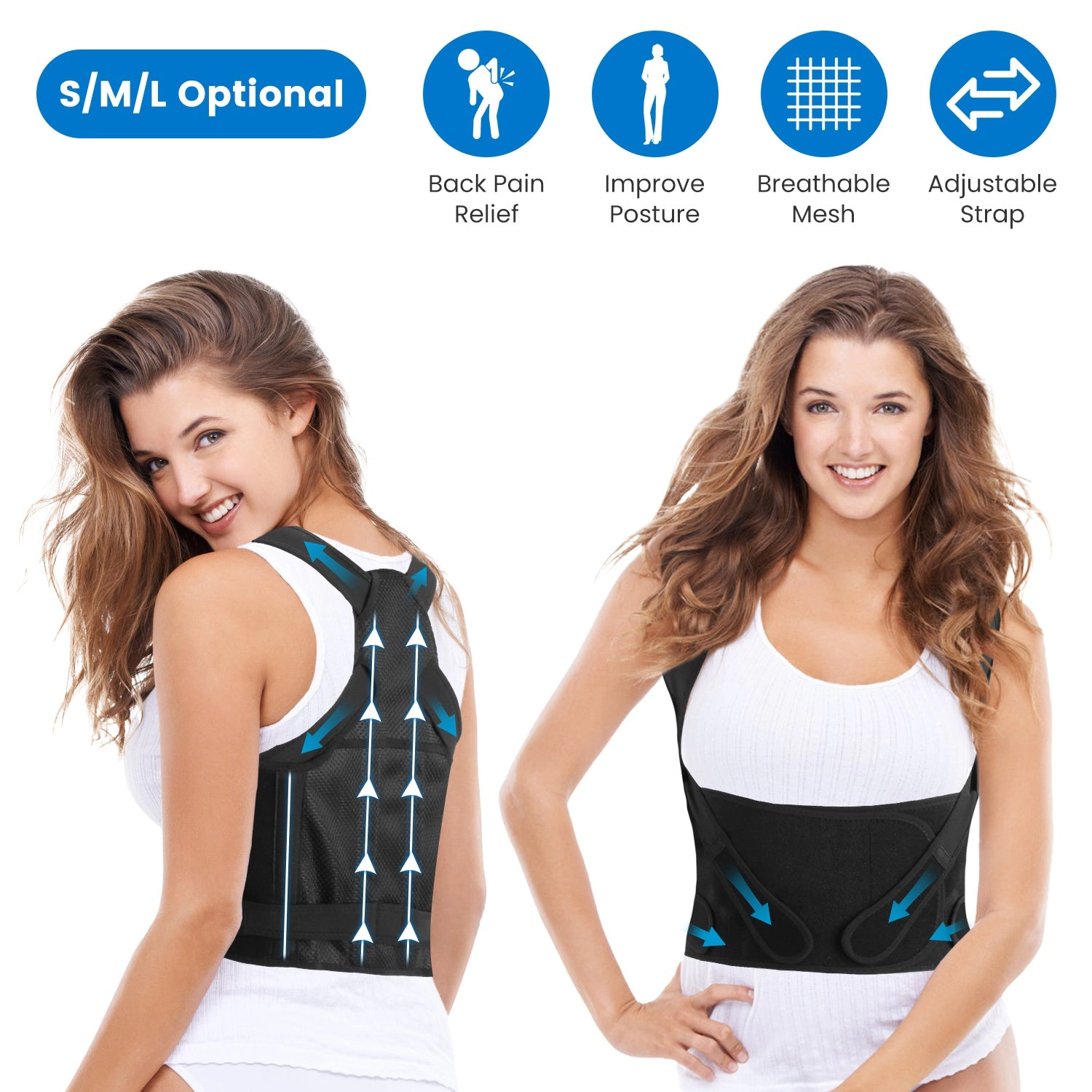 GBruno Adjustable Back Brace Posture Corrector