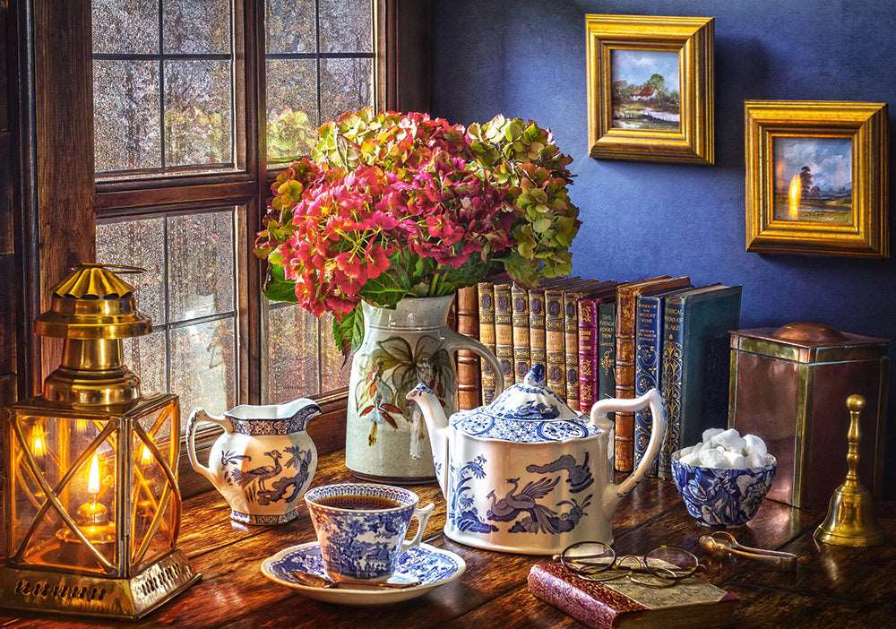 CASTORLAND 500 Piece Jigsaw Puzzle, Tea Time, Classic interior, Old fashioned furniture, Beautiful vase, B-53070