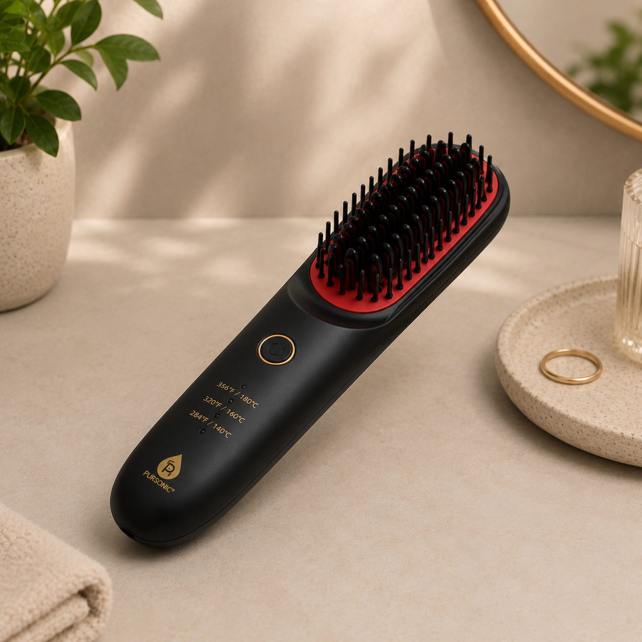 Pursonic Women’s Modern Velvet Cordless Heated Hair Straightener