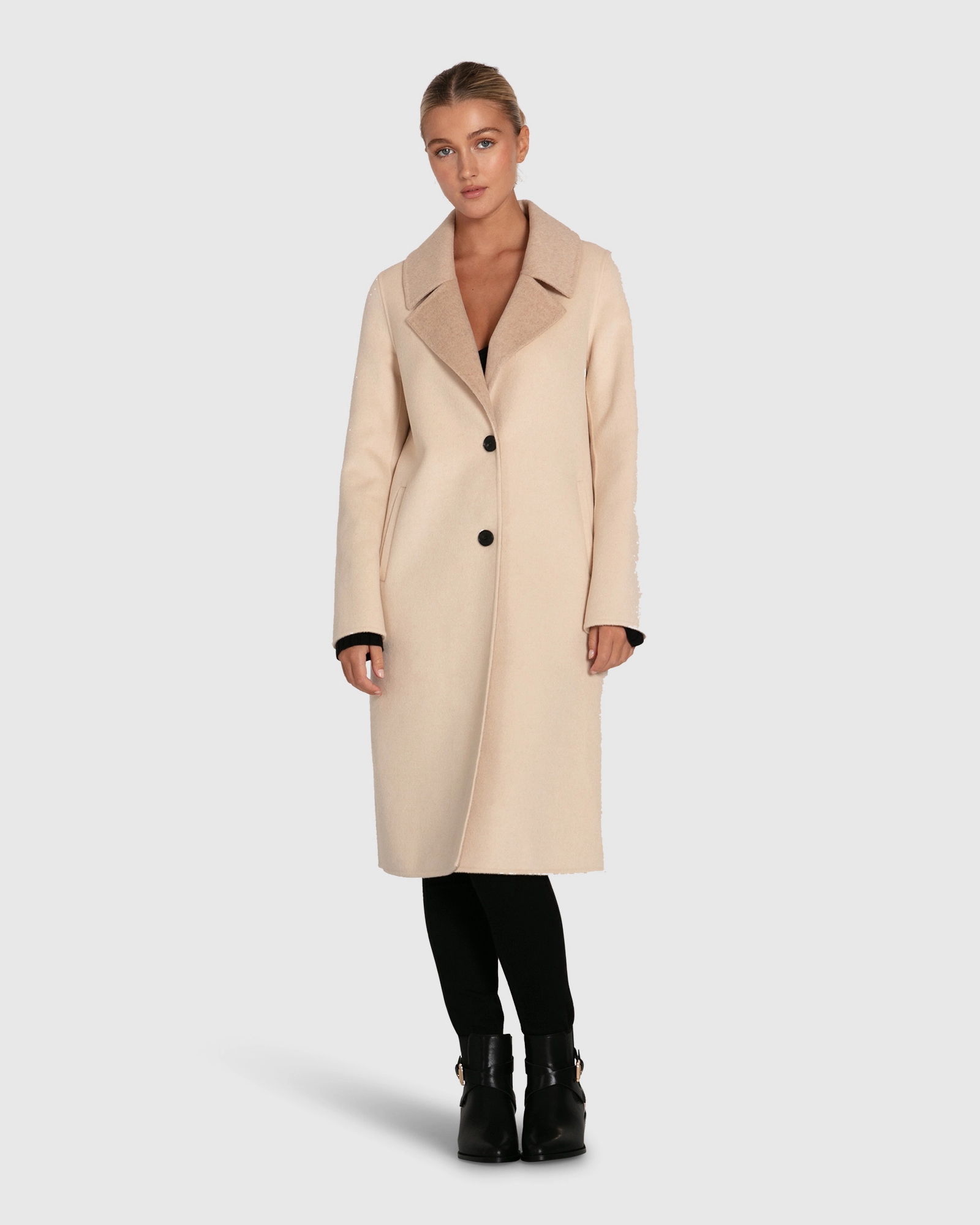 Belle & Bloom Womens Lexington Two-Tone Wool Blend Coat