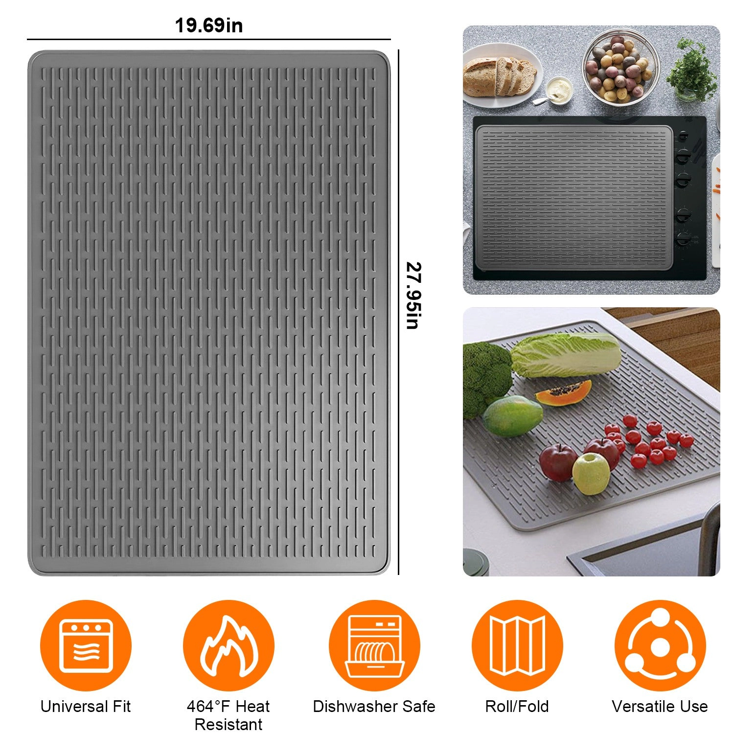 GBruno Heat Resistant Silicone Stove Top Cover 20 In