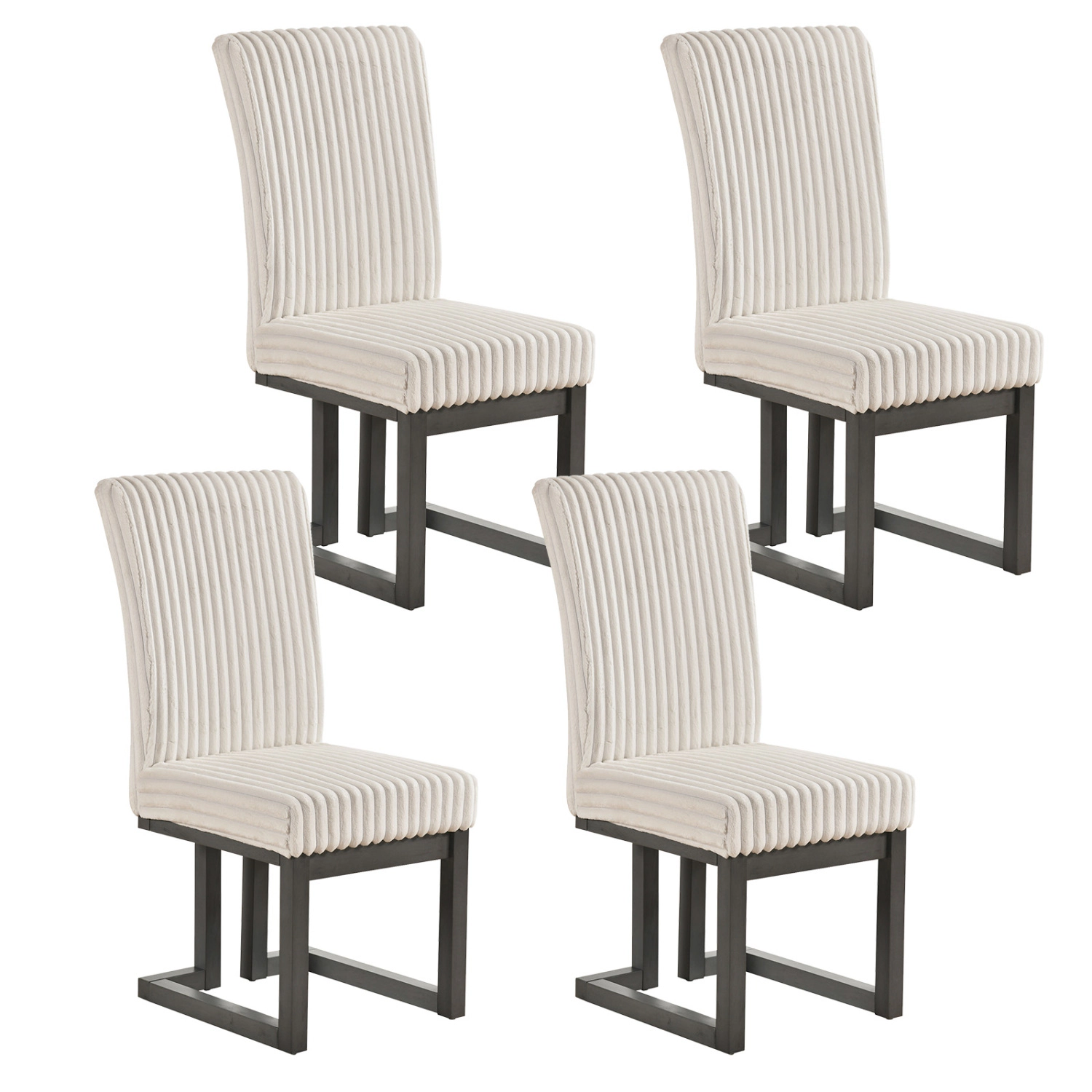 LJG Upholstered Dining Chairs Set of with Rubber Wood Legs and Padded Seat for Room