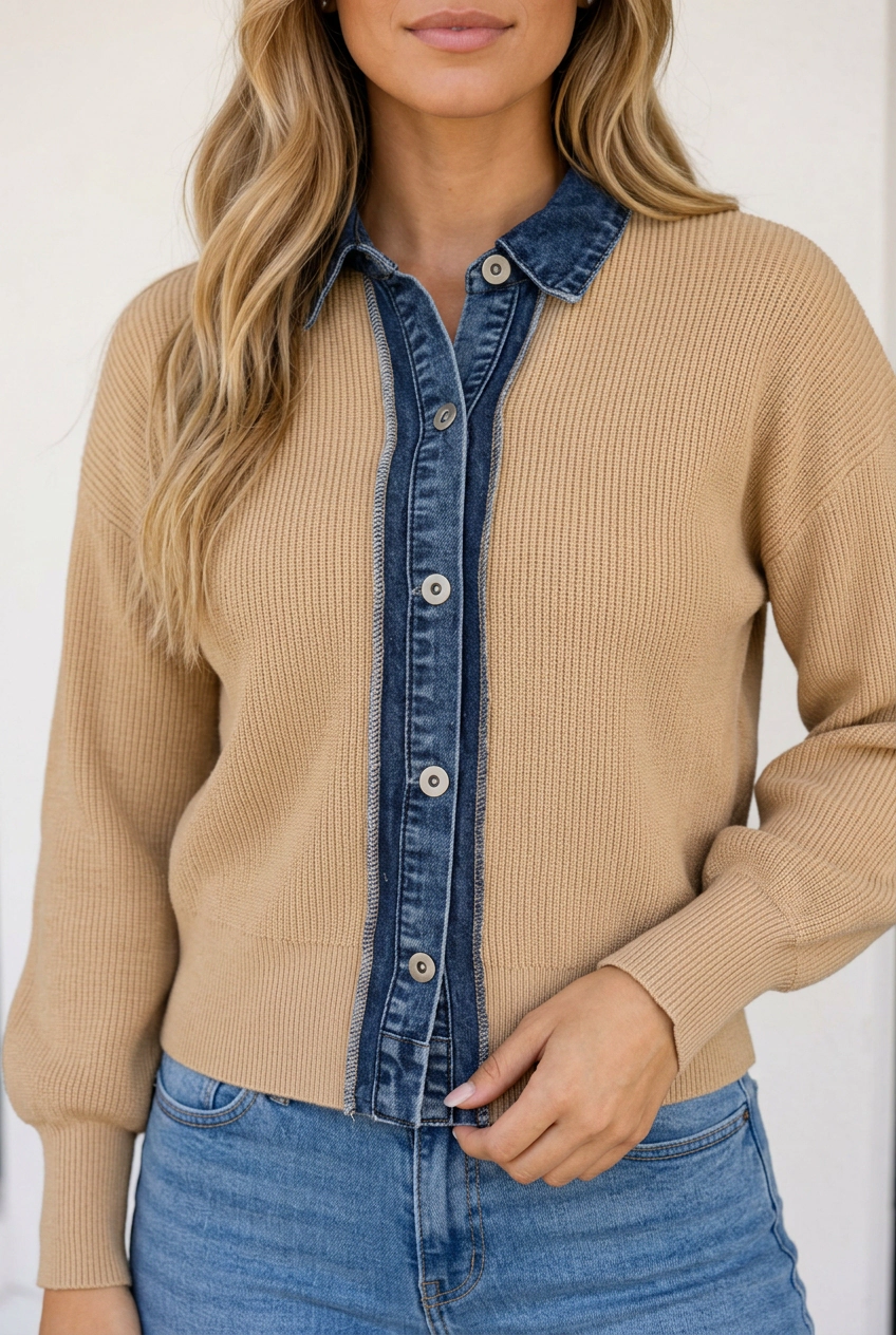 Threaded Pear Desiree Long Sleeve Cardigan Top