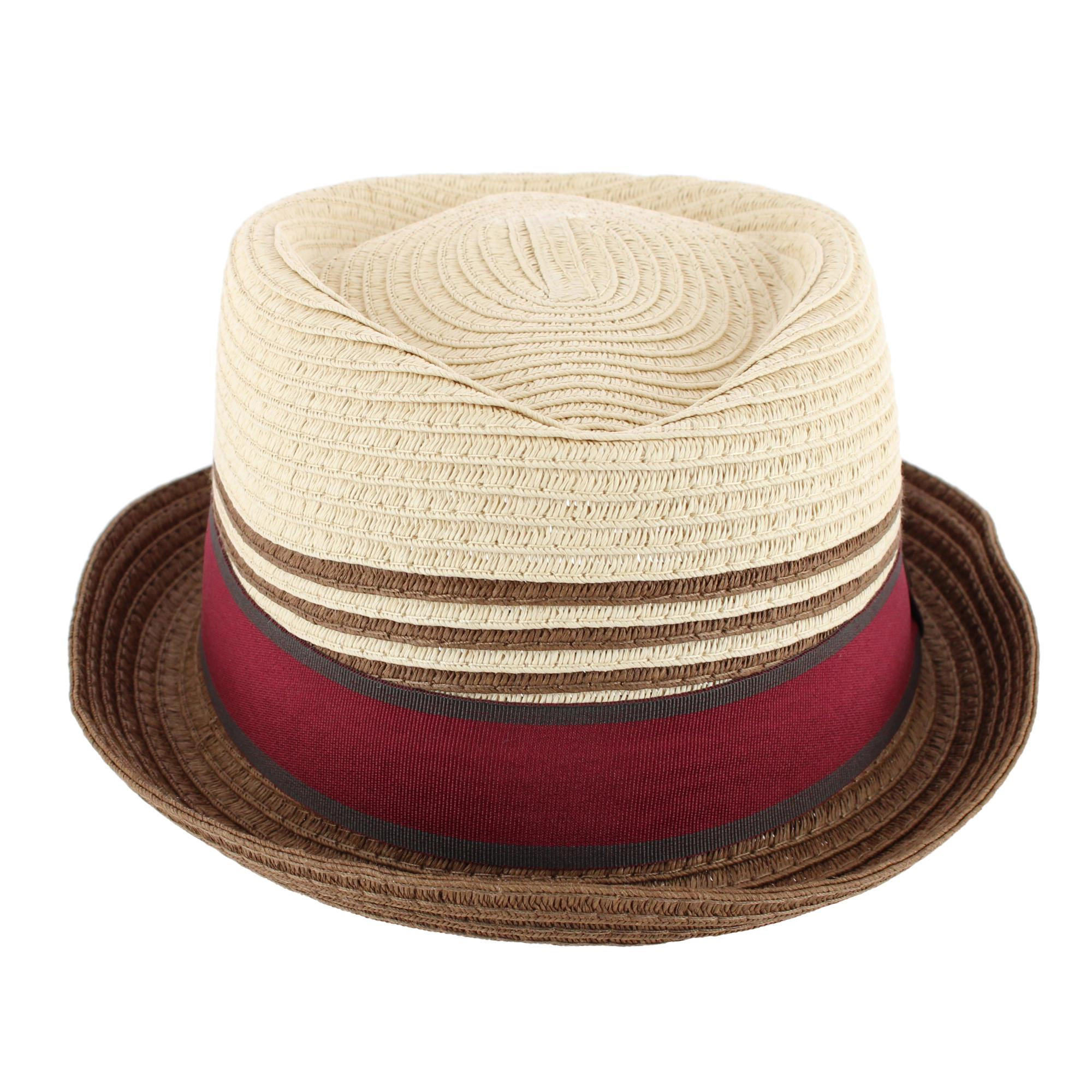 Kenny K. Men's Straw Two Tone Toyo Fedora