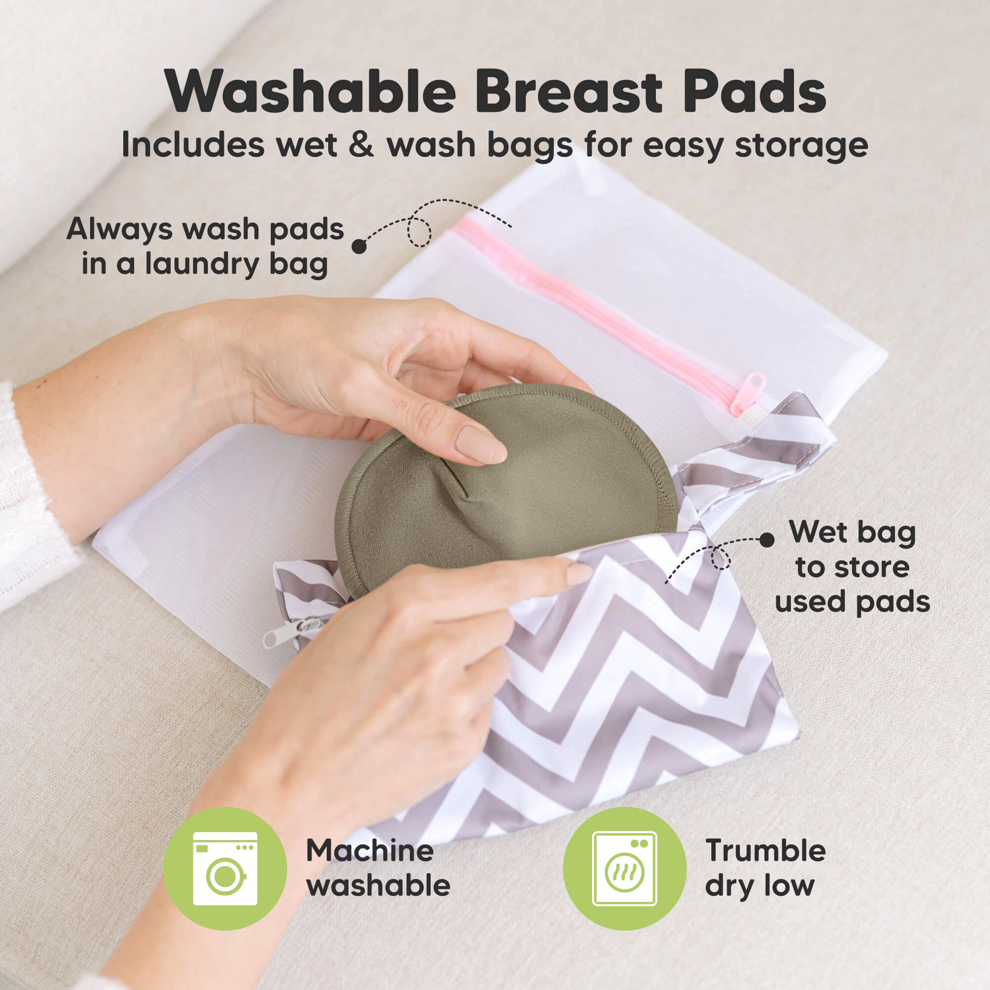 KeaBabies 14-Pack Comfy Nursing Pads (Sable)