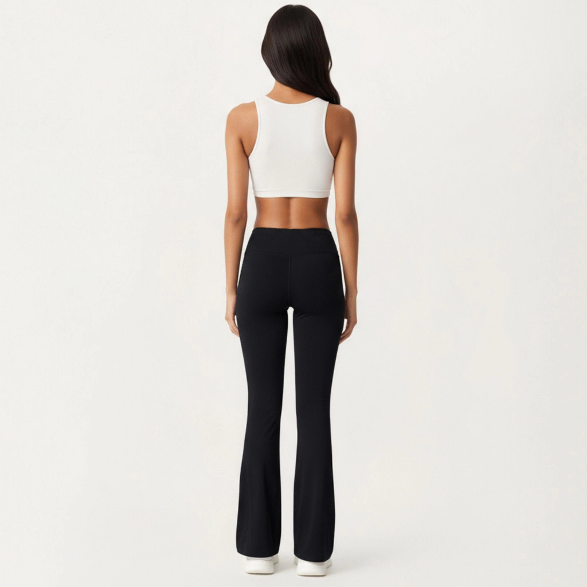 Anna-Kaci Women's Crossover Waist Flare Leg Yoga Pants with Stretch Fit Fabric and Smooth Contoured Silhouette