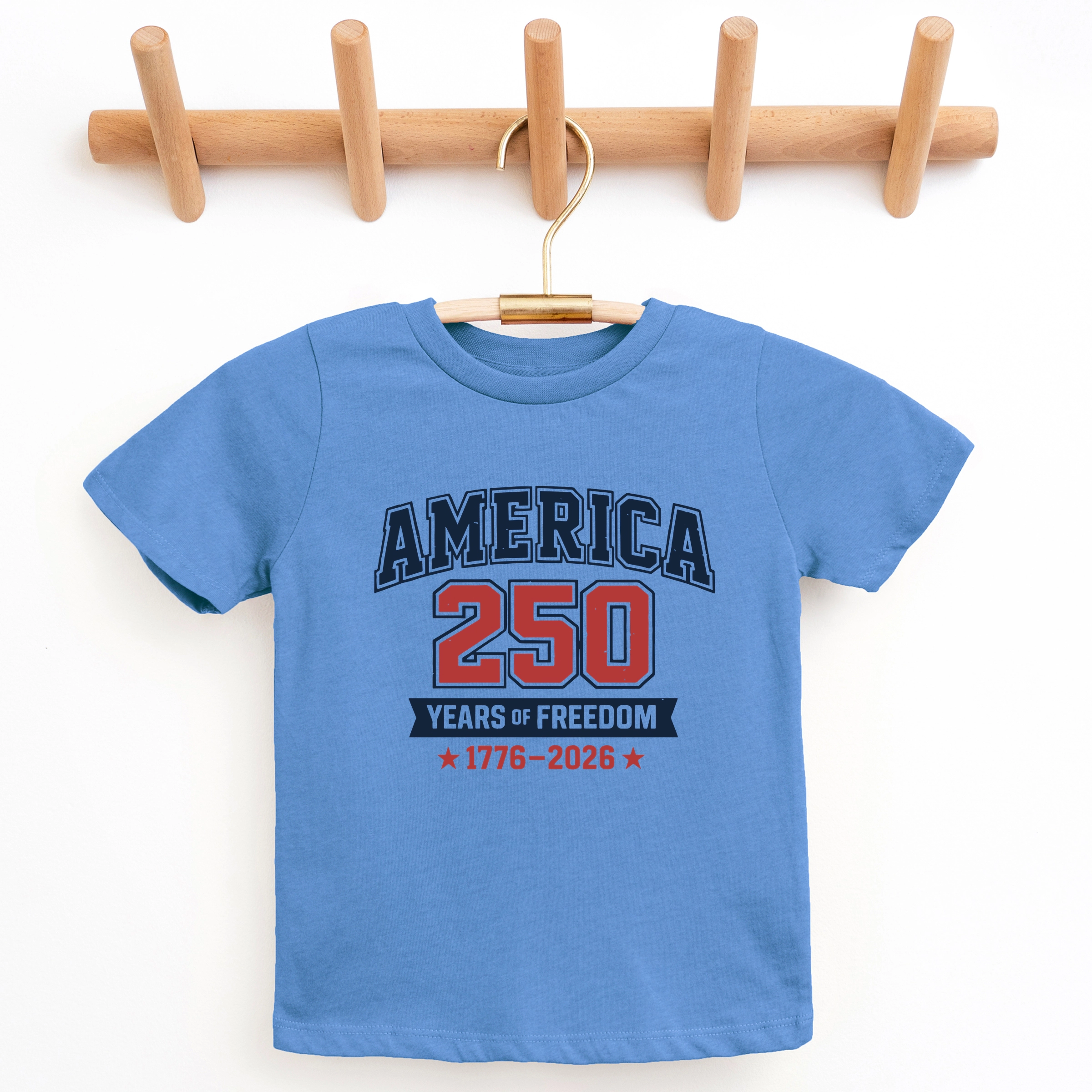 The Juniper Shop - America 250 Years of Freedom Varsity Youth Short Sleeve Graphic T-Shirt
