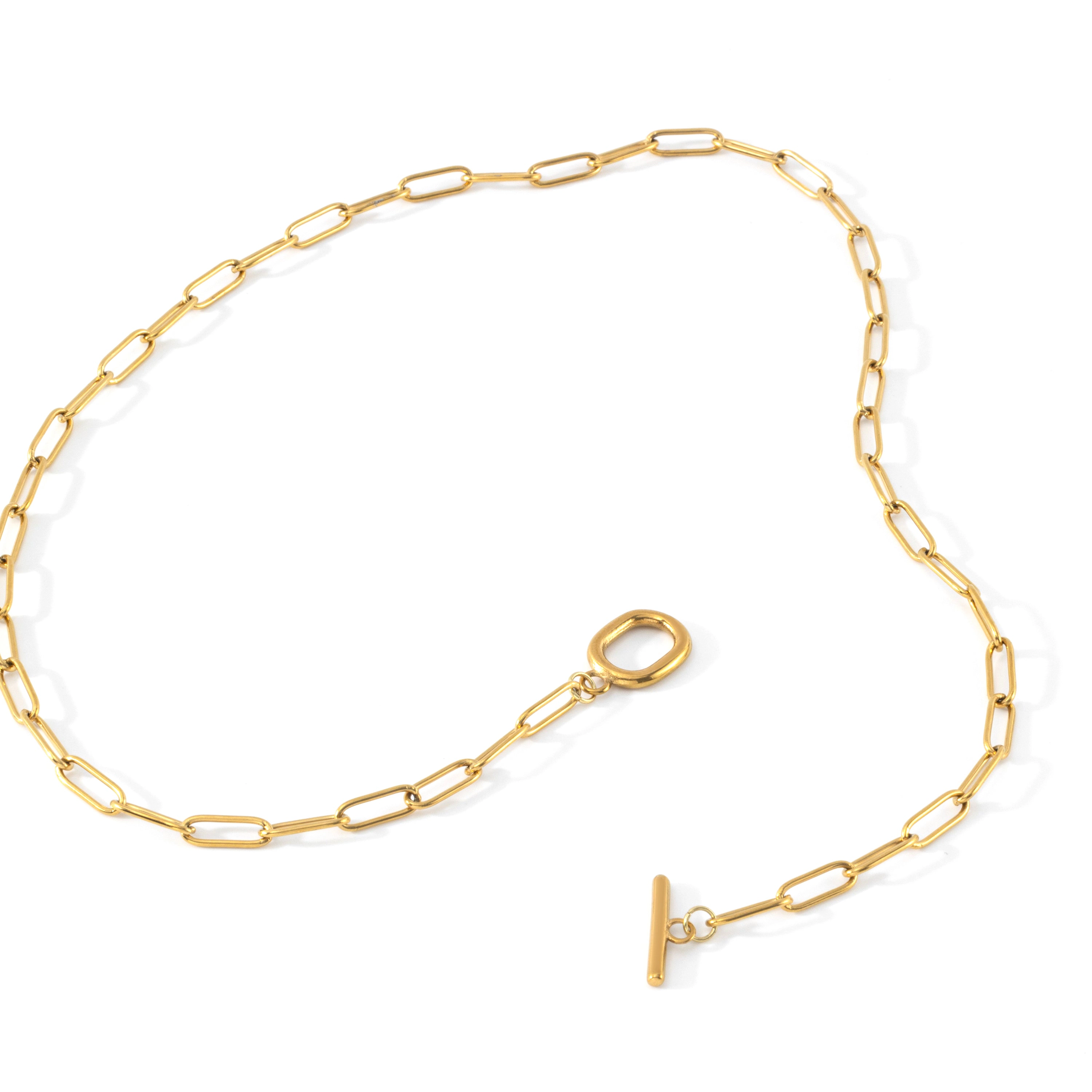Mint & Lily Women's Toggle Clasp Paperclip Chain Necklace