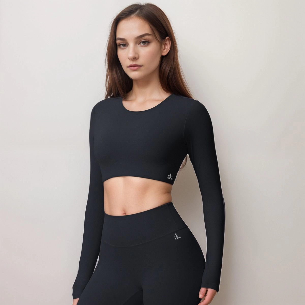 Anna-Kaci Women's Active Crop Top with Crew Neckline Seamless Stretch Fit and Thumbhole Cuffs