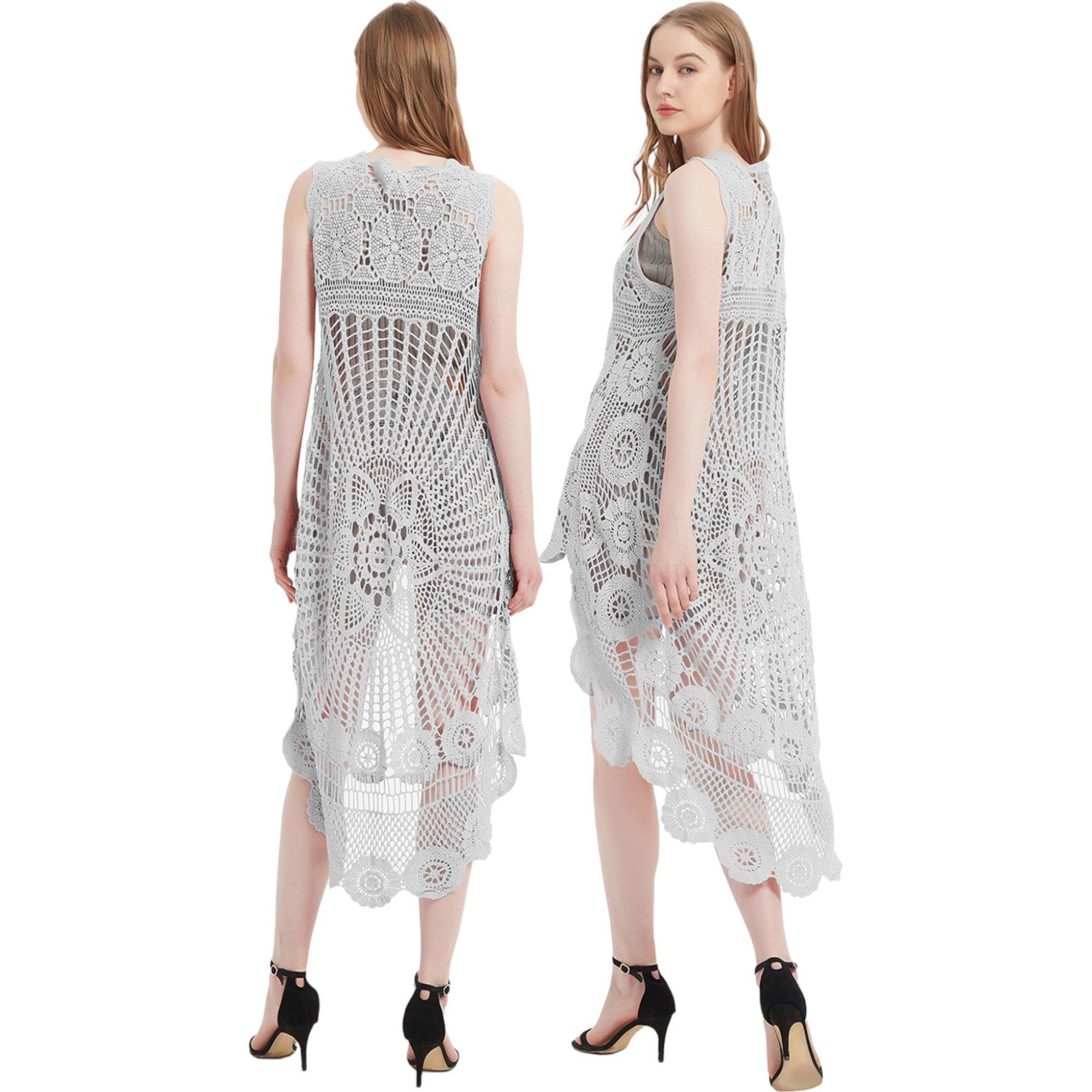 Anna-Kaci Women's Bohemian Crochet Lace Vest