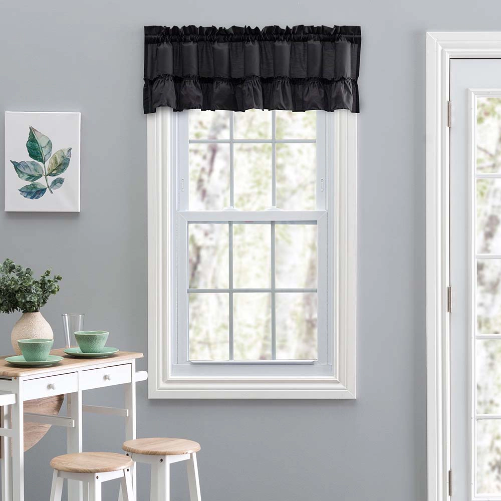 Ellis Stacey 1.5" Rod Pocket High Quality Fabric Solid Color Window Ruffled Filler Valance 54"x13