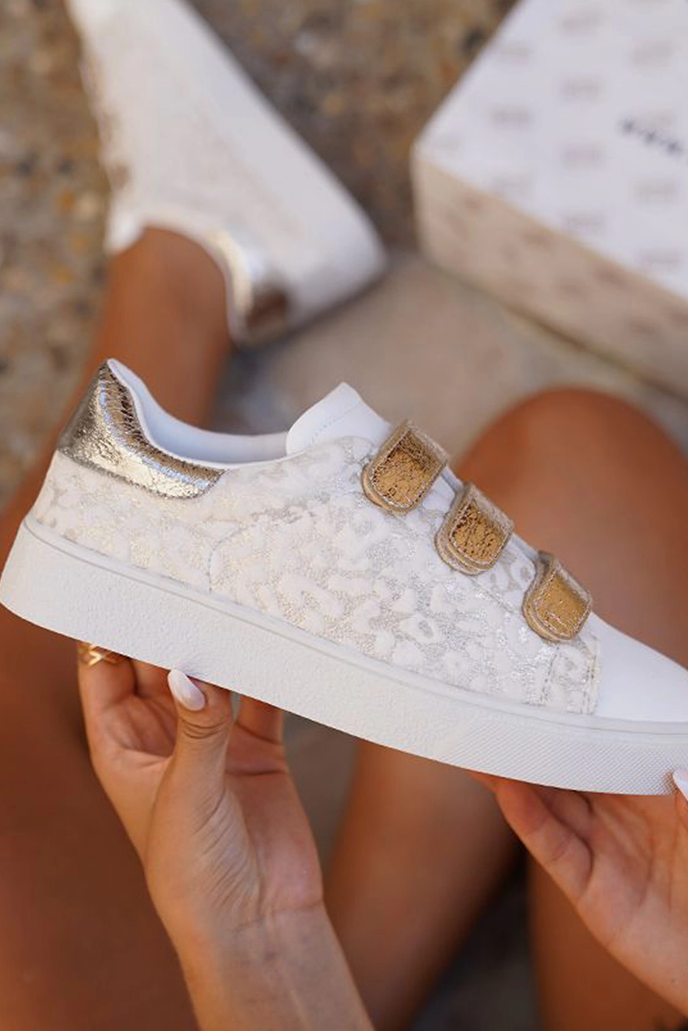 Threaded Pear Women's Esther Straps Pu Leather Sneakers