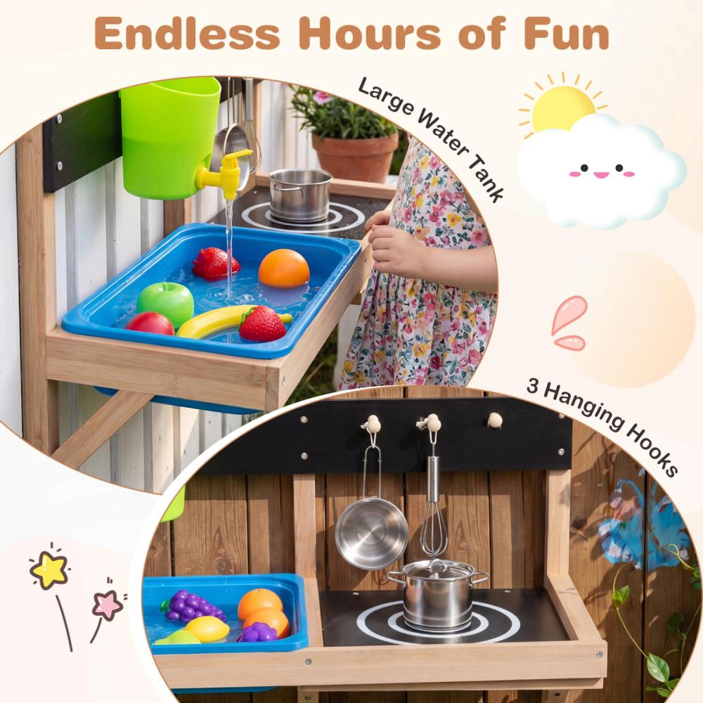Hivvago Outdoor Wall Mounted Mud Kitchen for Kids
