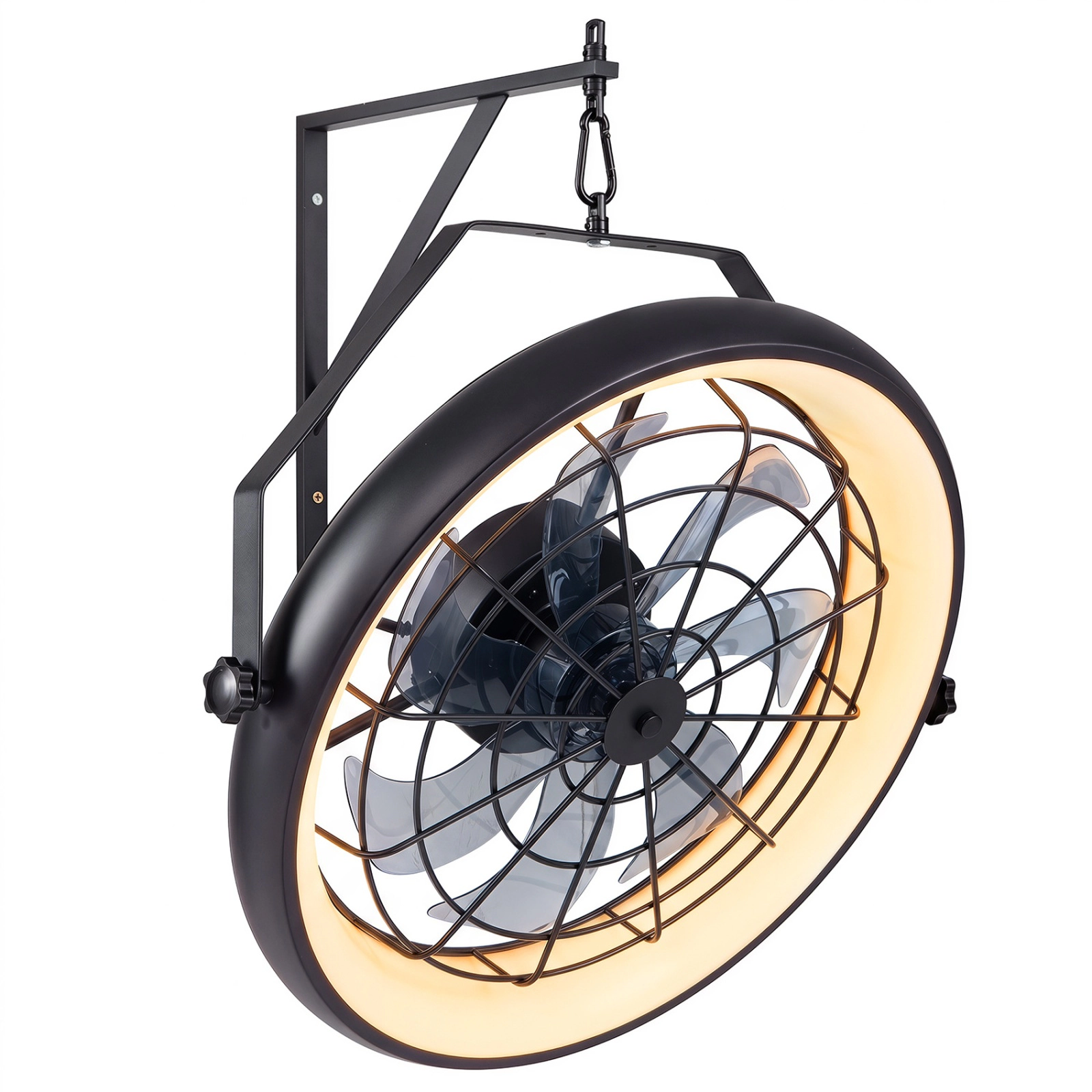 SUGIFT 20-in Black Wall Mounted Fan with Dimmable LED Light Adjustable Tilt and 6 Wind Speeds 269-Sq-Ft Coverage