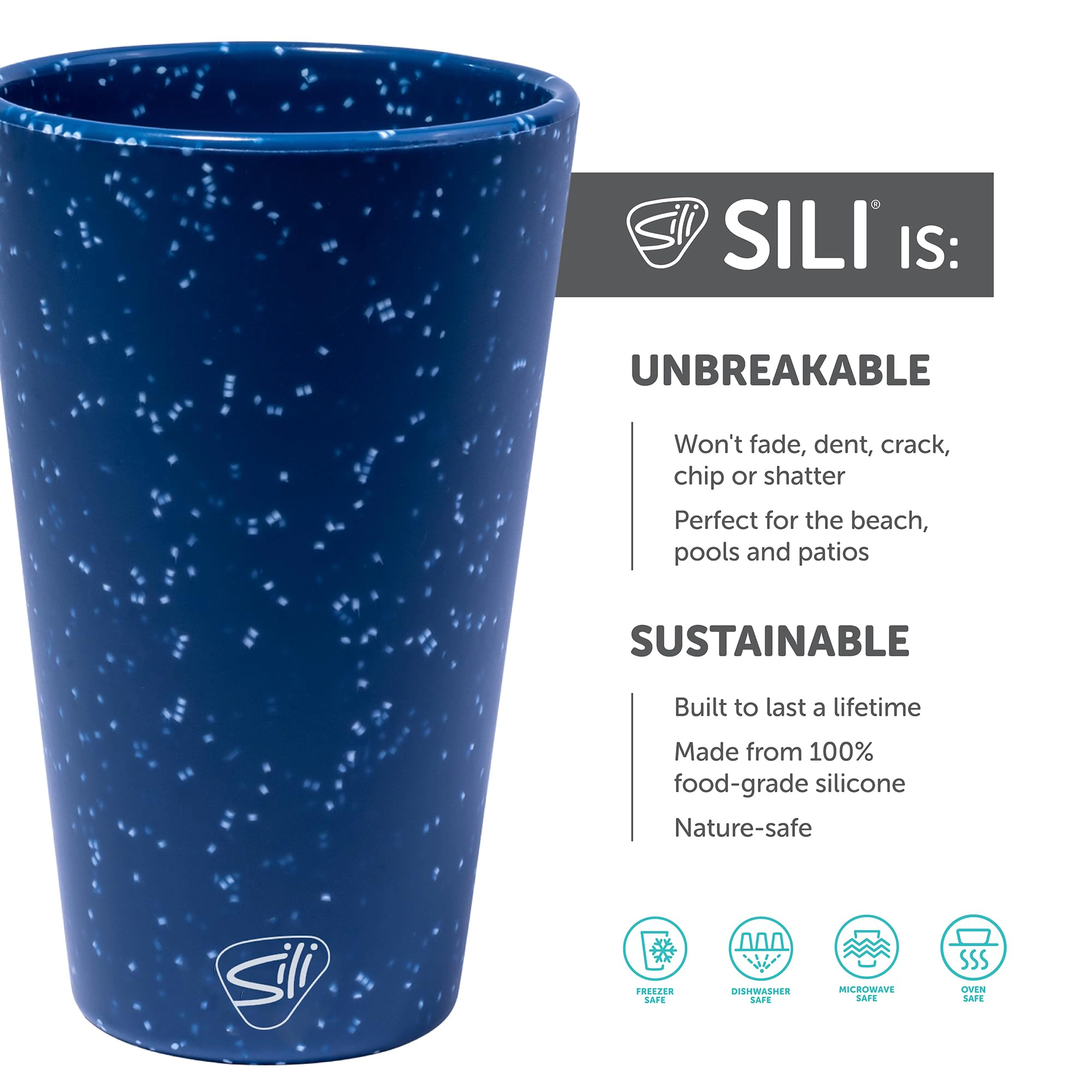 Silipint Silicone 16 oz Speckled Pint Glass