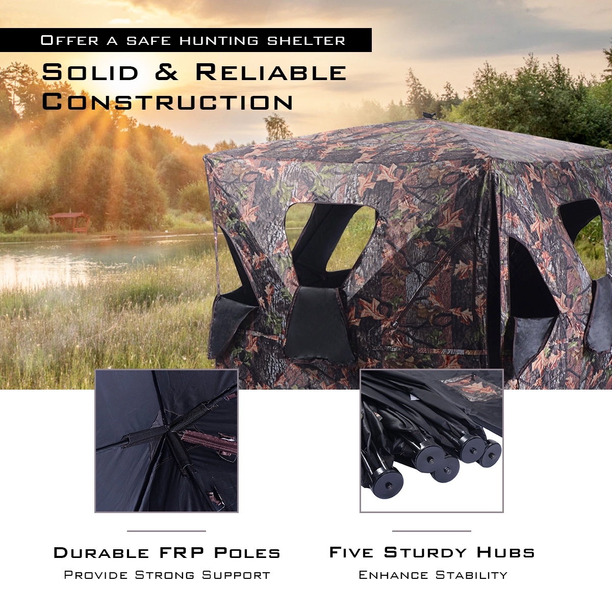 LJG Ground Hunting Blind Portable Deer Pop up Camo Hunter