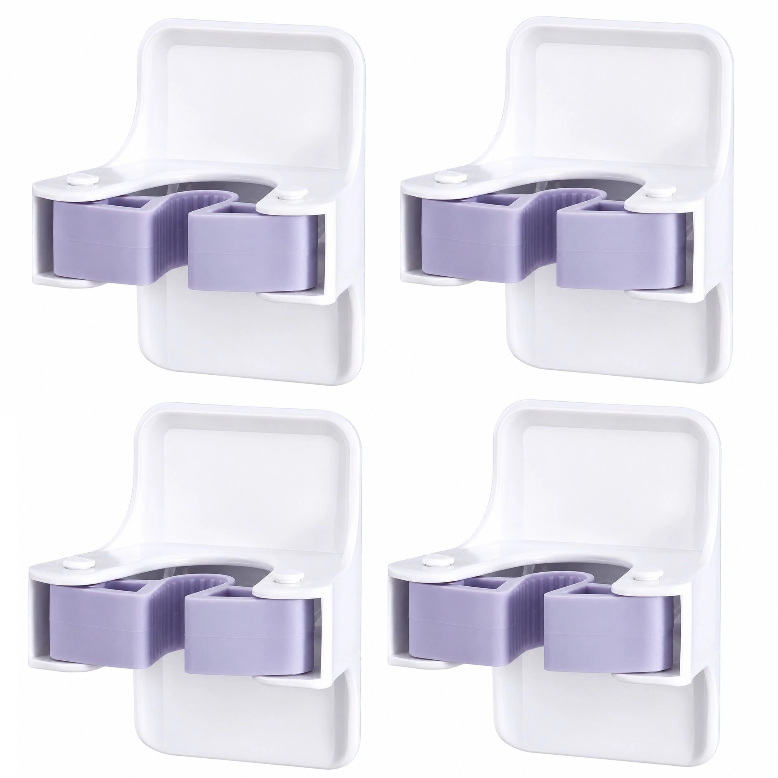 Stock Preferred Pack of 4 Self Adhesive Mop and Broom Holder Wall Mount Organizer