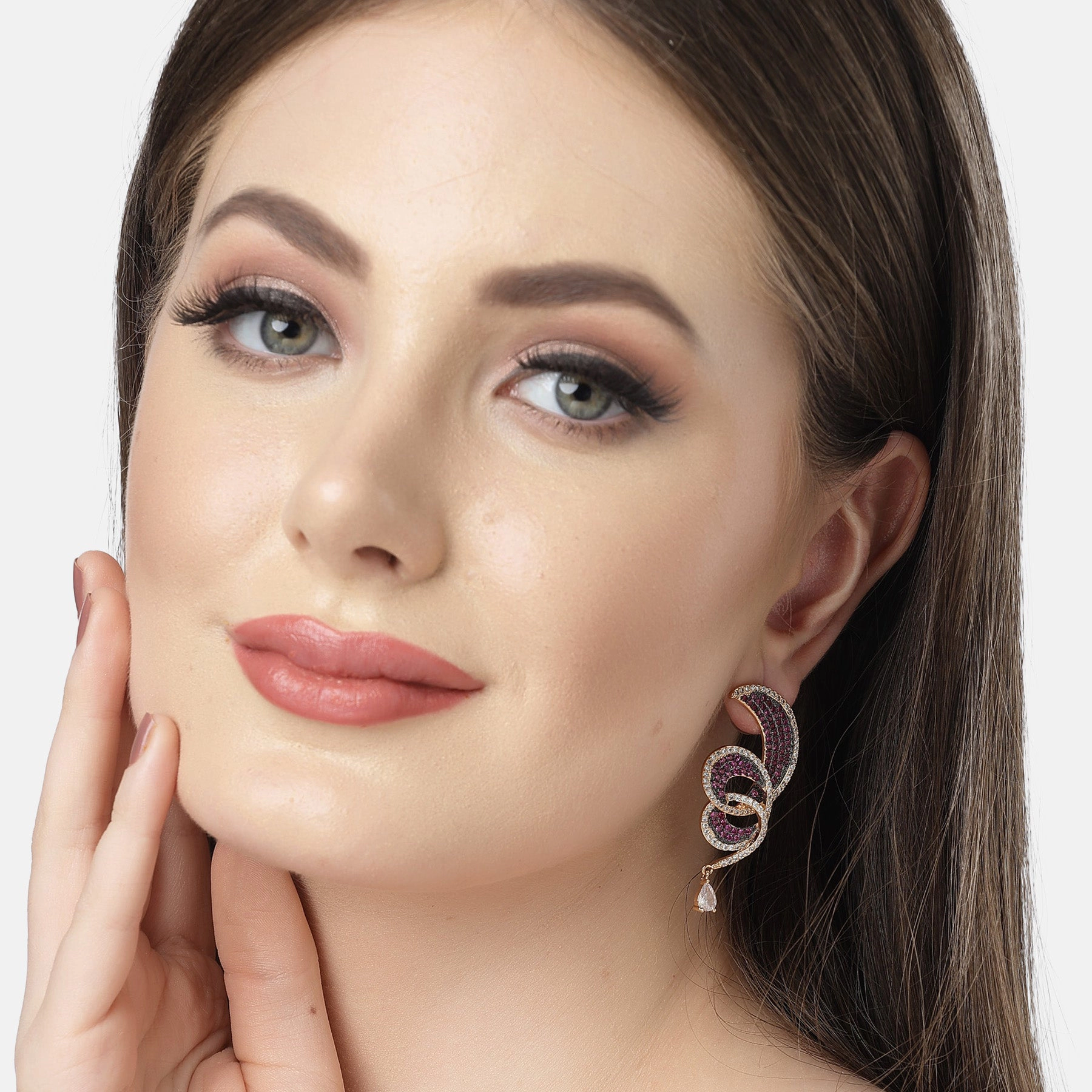 AGP PARIS Womens Diva Collection Zirconia Intertwined Drop Earrings