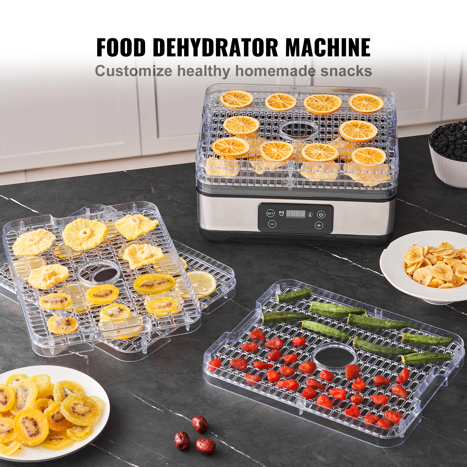HONGGE Food Dehydrator Machine, Electric Dryer, Digital Adjustable Timer & Temperature for Jerky, Herb, Meat, Beef