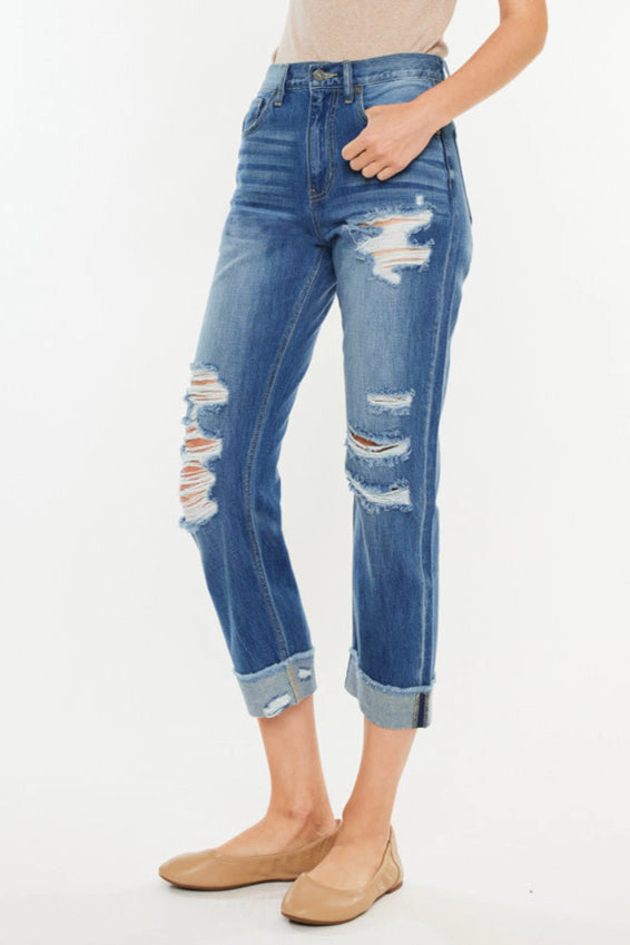 KanCan Women's Essentials High Rise Straight Leg Jeans Eloise