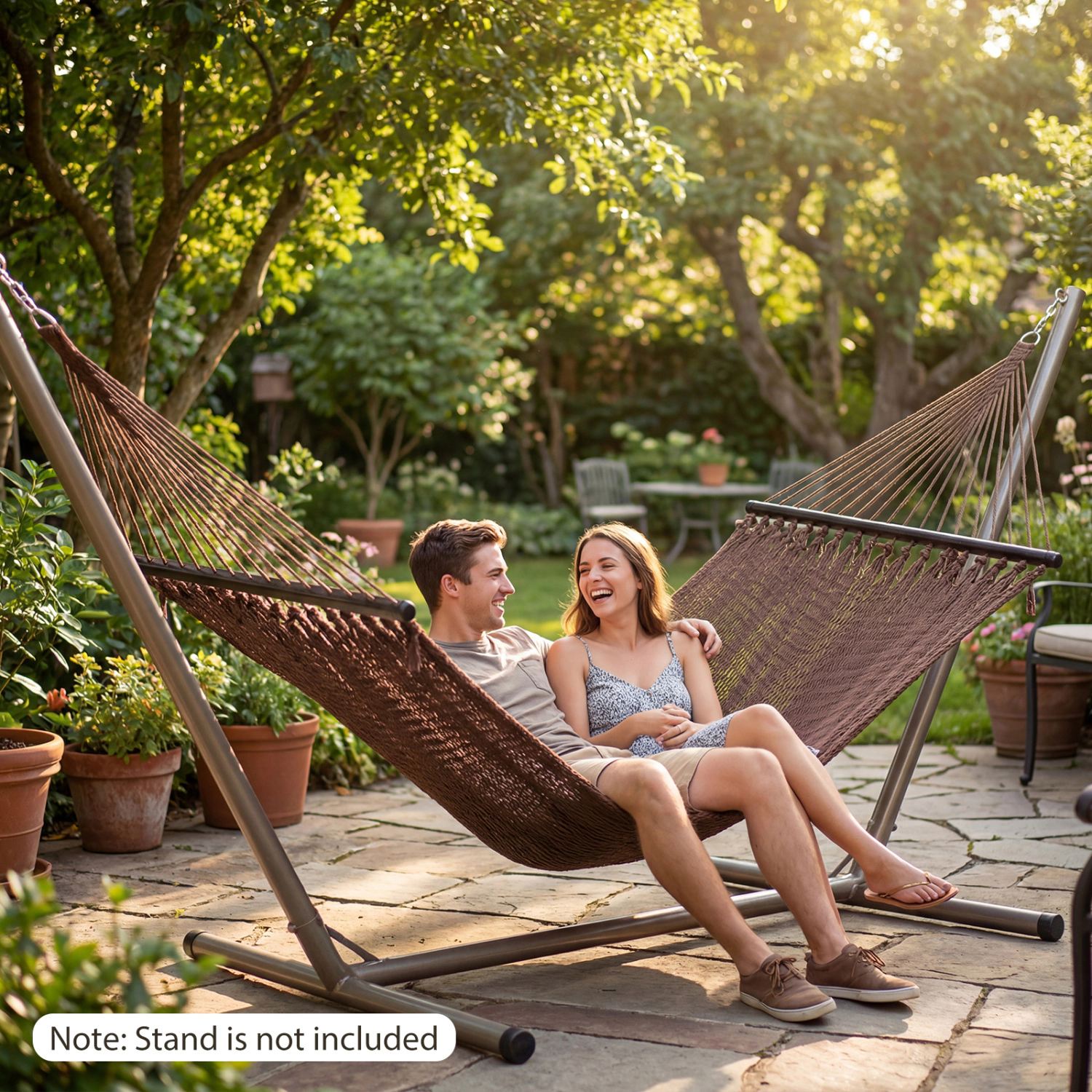 LJG Caribbean Hammock with Spreader Bar for Patio Poolside