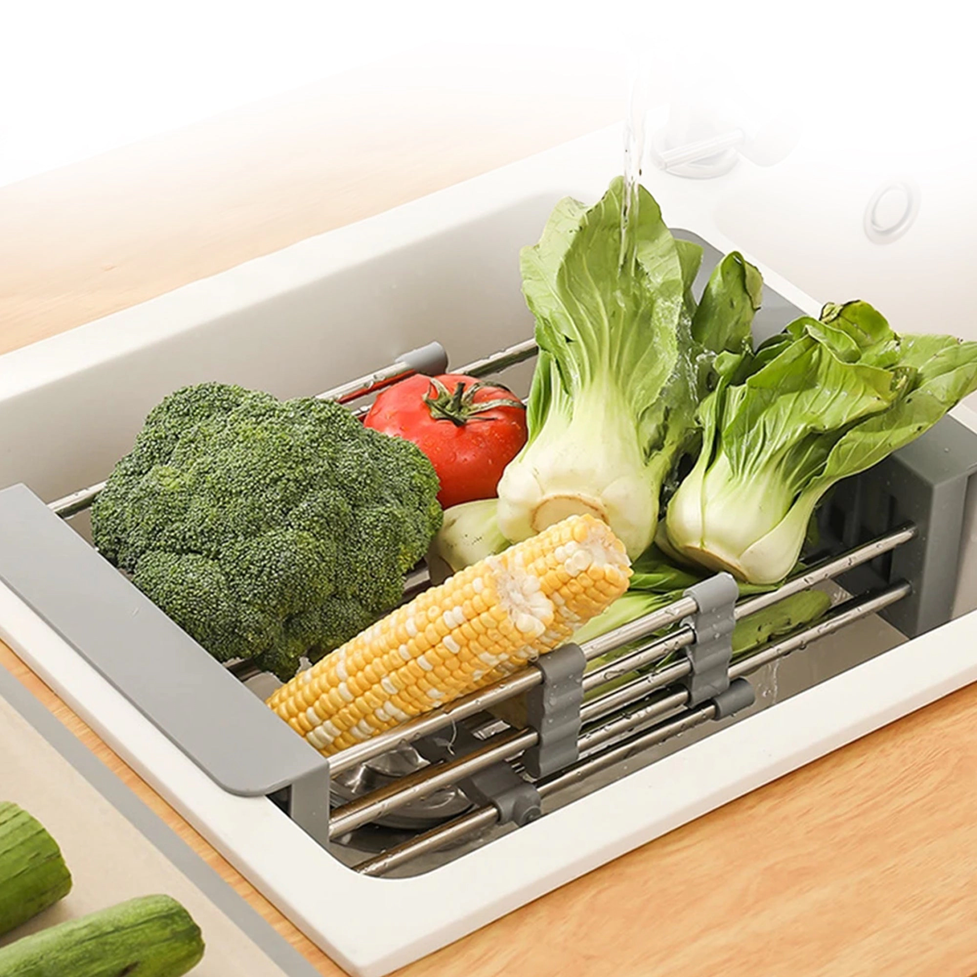 Cheer Collection Over The Sink Retractable Drying Rack and Strainer