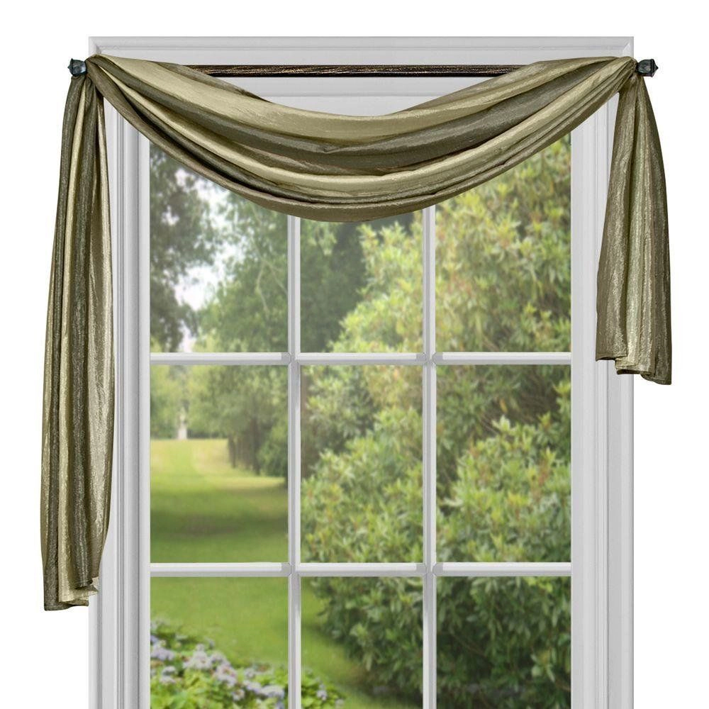 GoodGram Royal Ombre Crushed Semi Sheer Complete 3 Pc. Window Curtains & Scarf Set