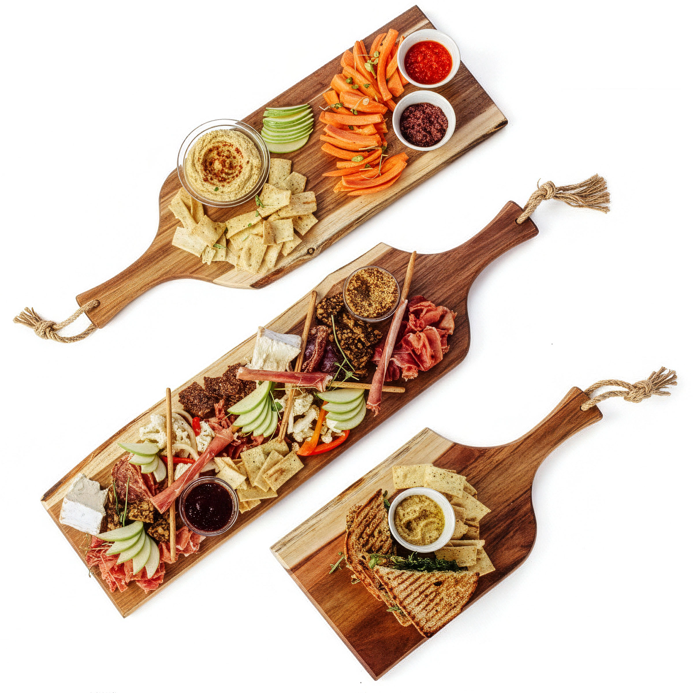TOSCANA Set of 3 Artisan Serving Planks (18", 24", 30")