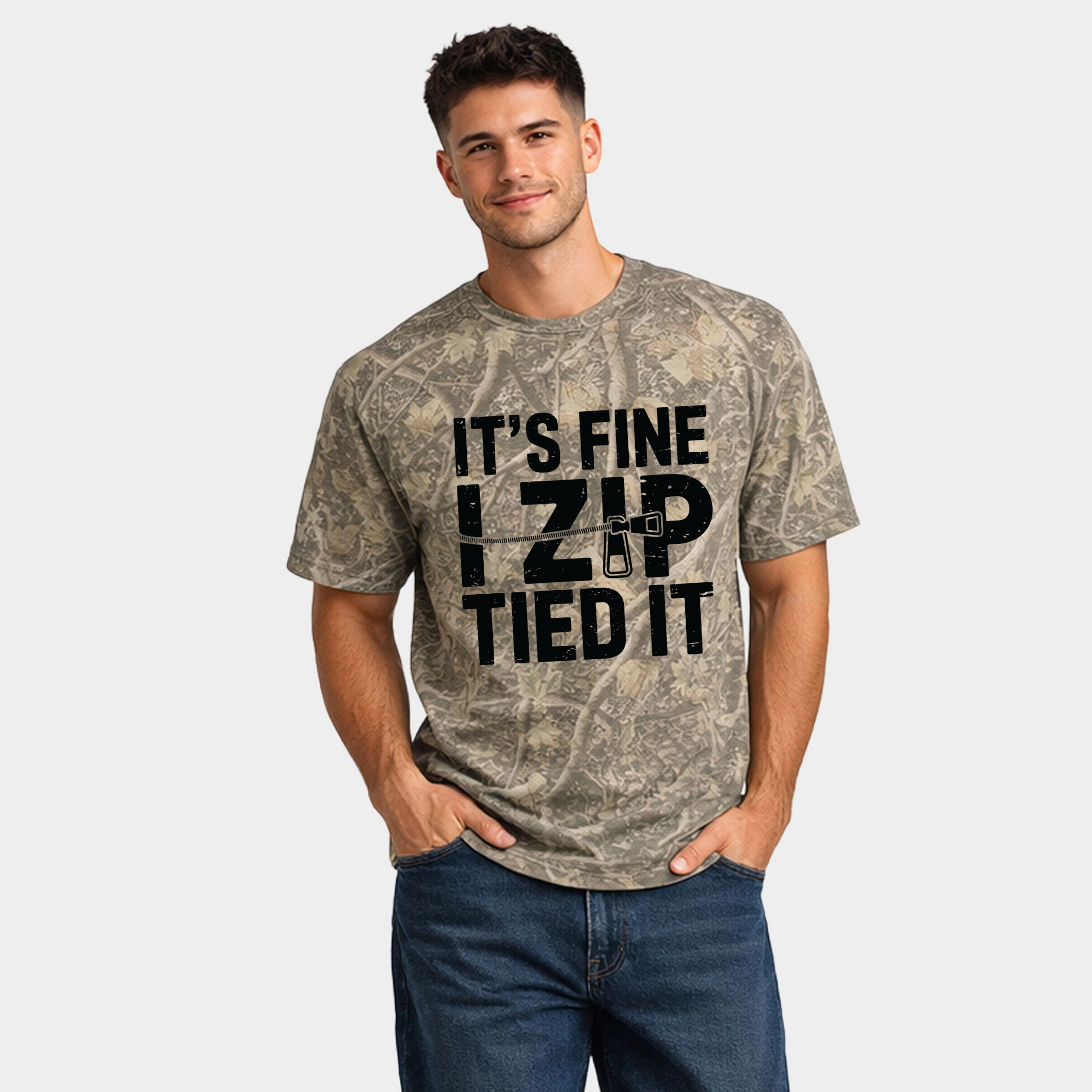 Simply Sage Market - It's Fine I Zip Tied It Men's Heavyweight Crew
