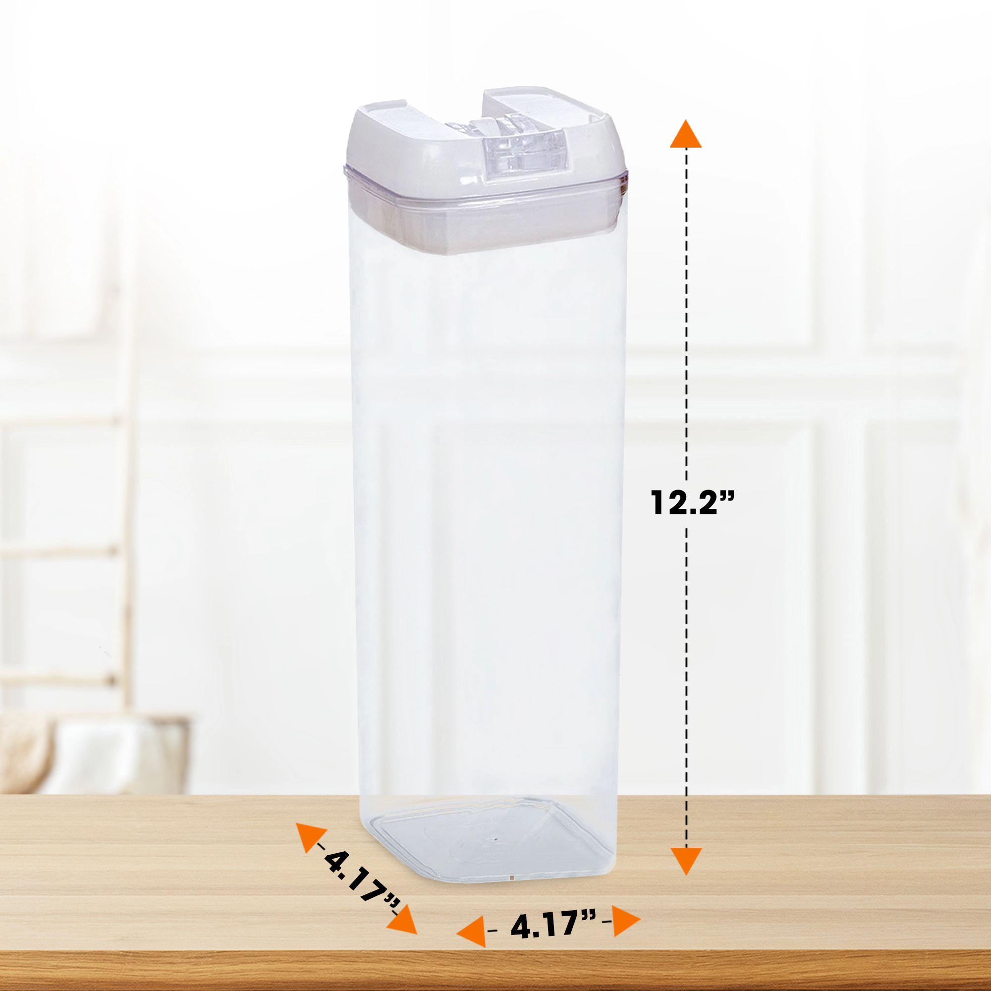 Cheer Collection 1.9-Liter White Airtight Pantry Food Storage Containers with Labels, 4-Pack