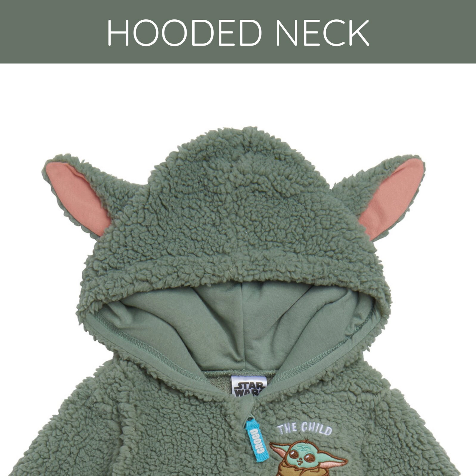 Star Wars The Mandalorian Grogu Baby Cosplay Fleece Hooded One Piece