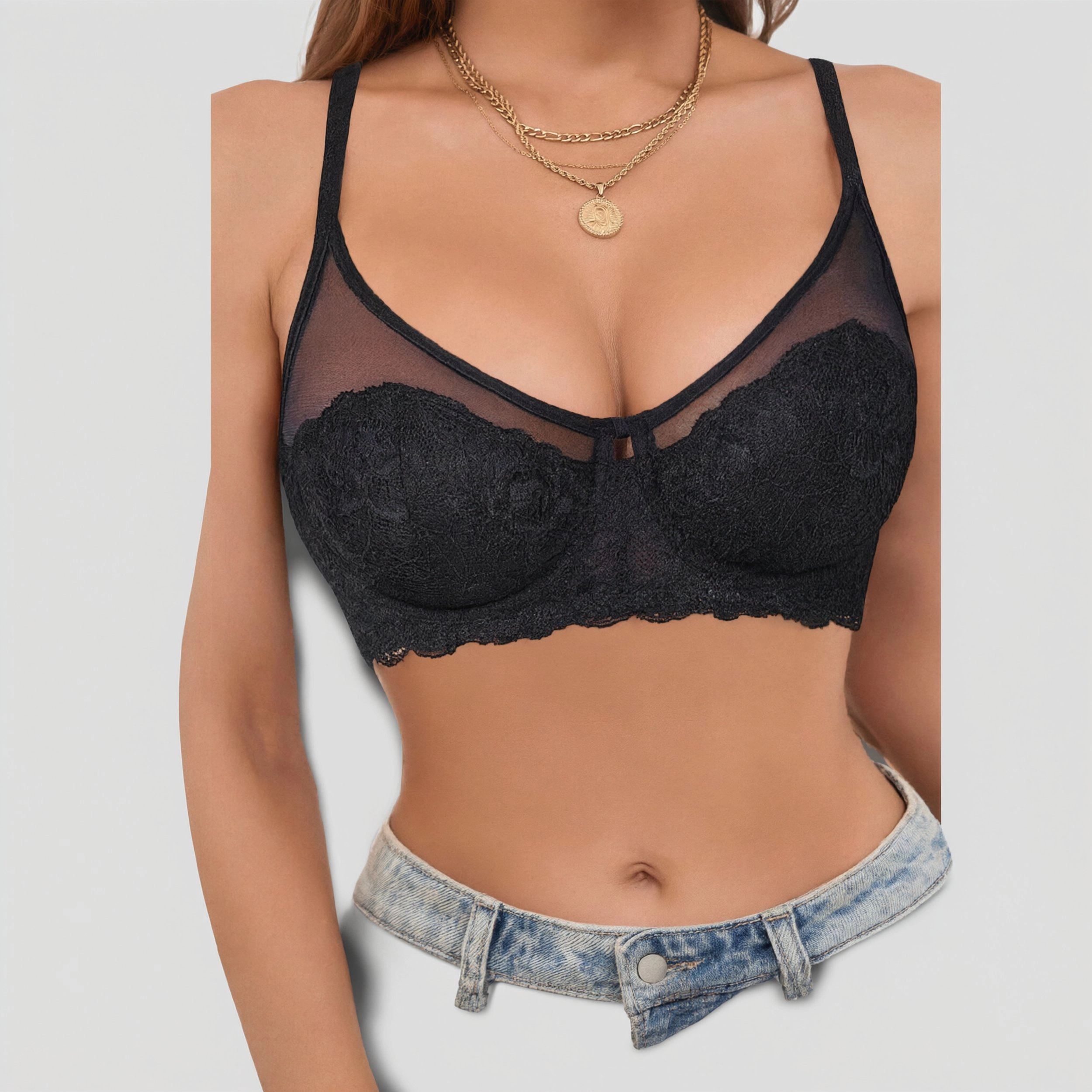 Avidlove Women's Mesh Floral Lace Bra Tank Top
