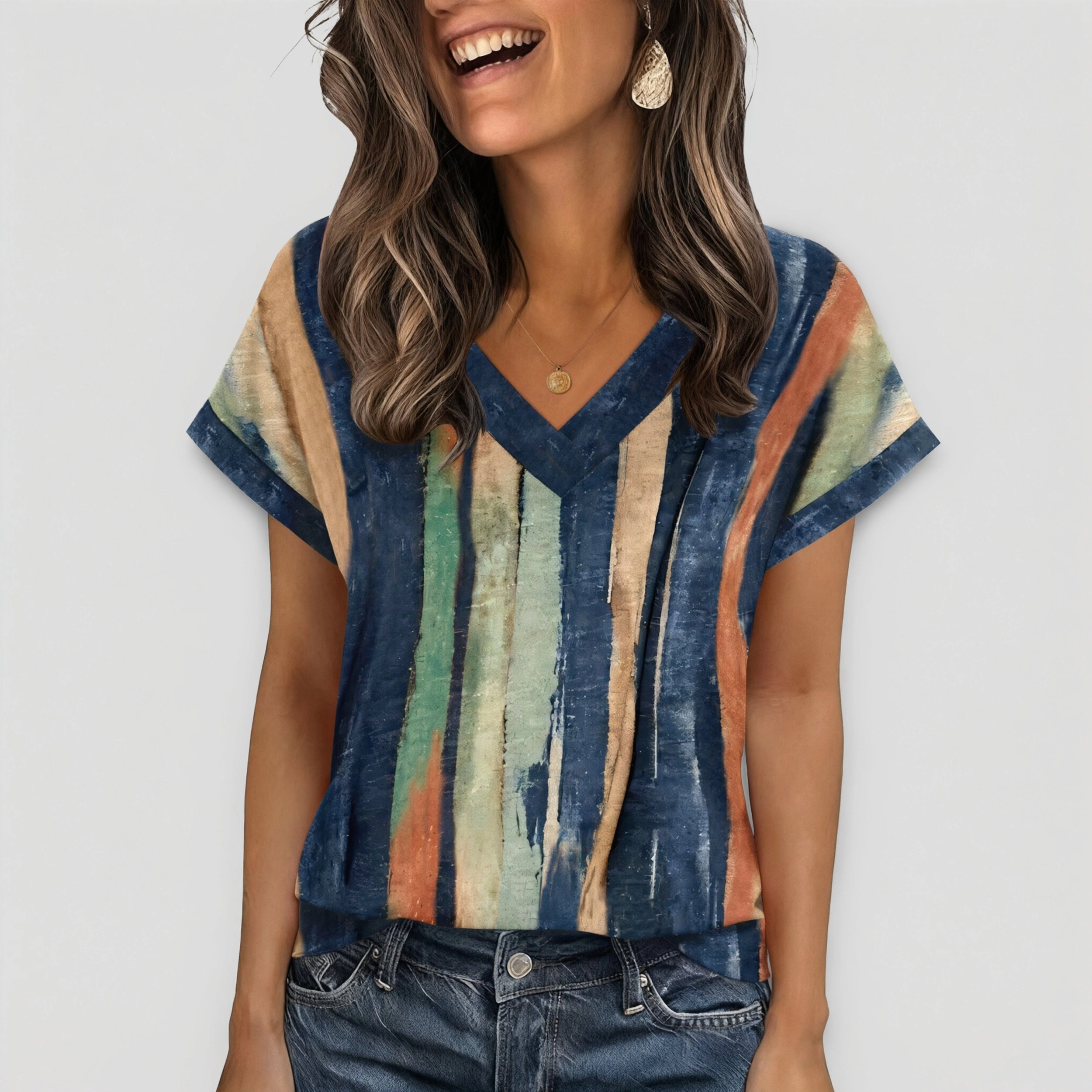 Zeagoo Women Boho Short Sleeve Blouse