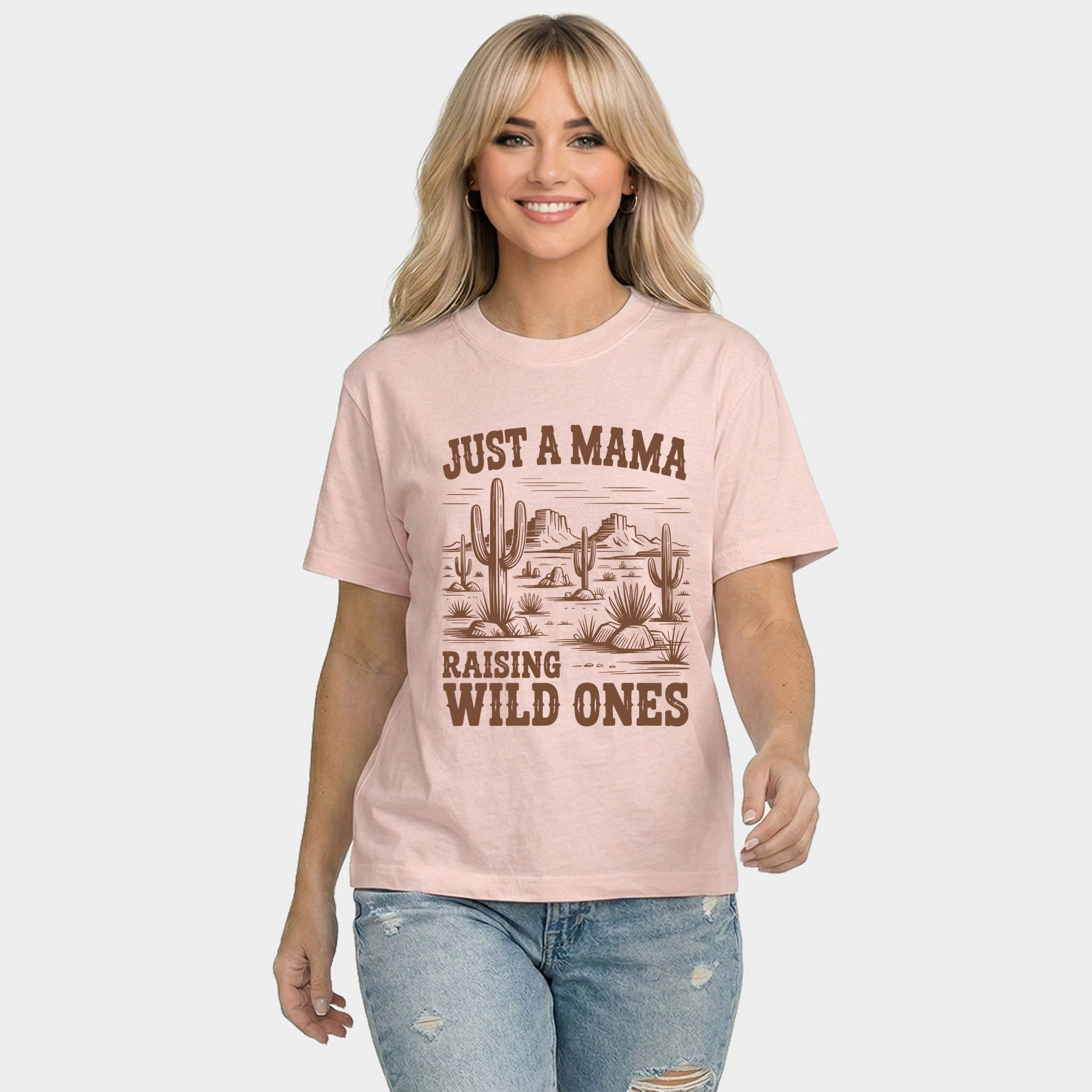 Simply Sage Market - Just A Mama Raising Wild Ones Women's Relaxed Boxy Tee