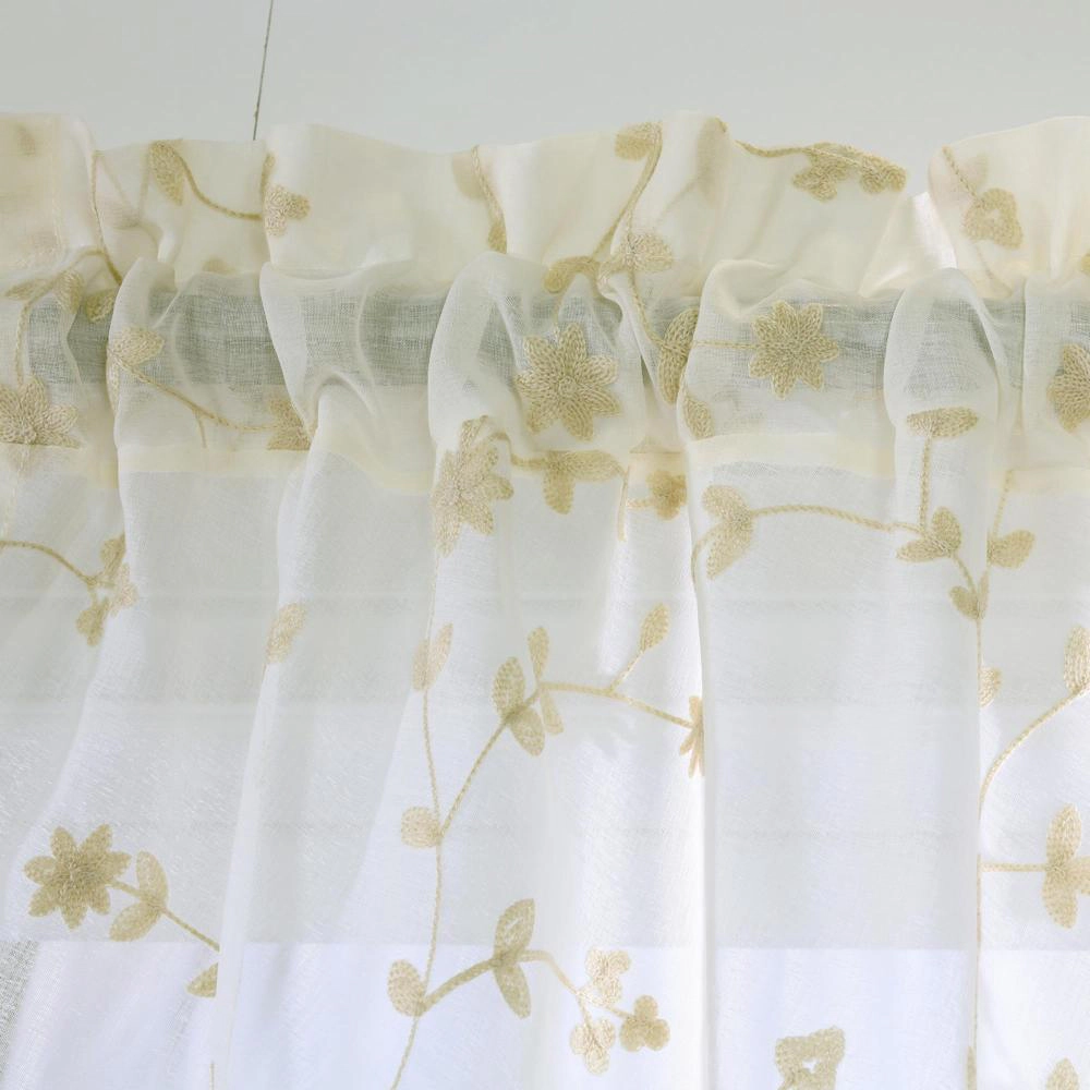 Commonwealth Habitat Grandeur Deep Scalloped Embroidery Balloon Curtain - 52x63"