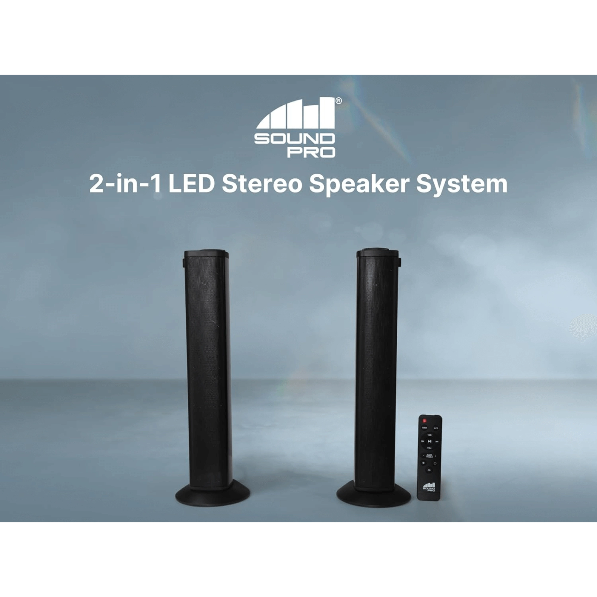 SoundPro 2-in-1 LED BT Stereo Speaker System with RGB Light