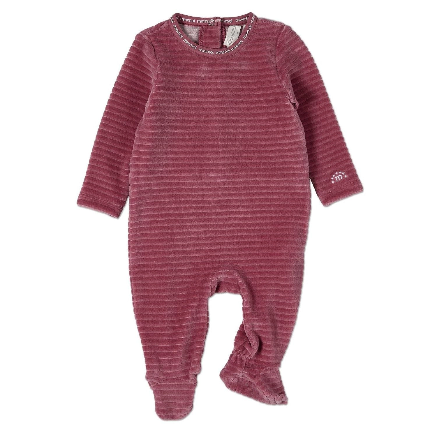 MeMoi Baby and Toddler Cotton-Rich Drop-Needle Footie With MiniMoi Trim